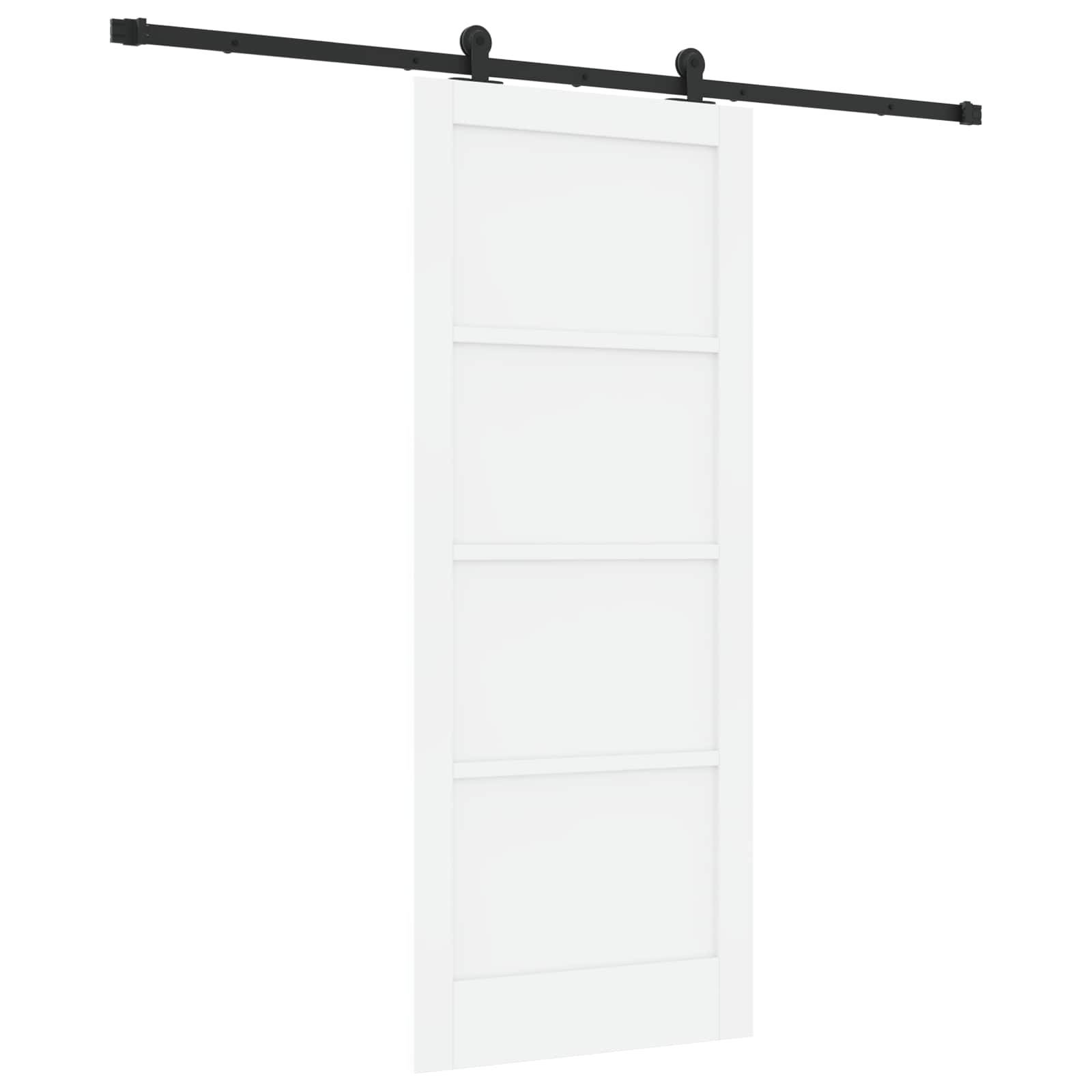 vidaXL Schiebetür ORKDAL Weiß 83 x 202 cm Massives Kiefernholz