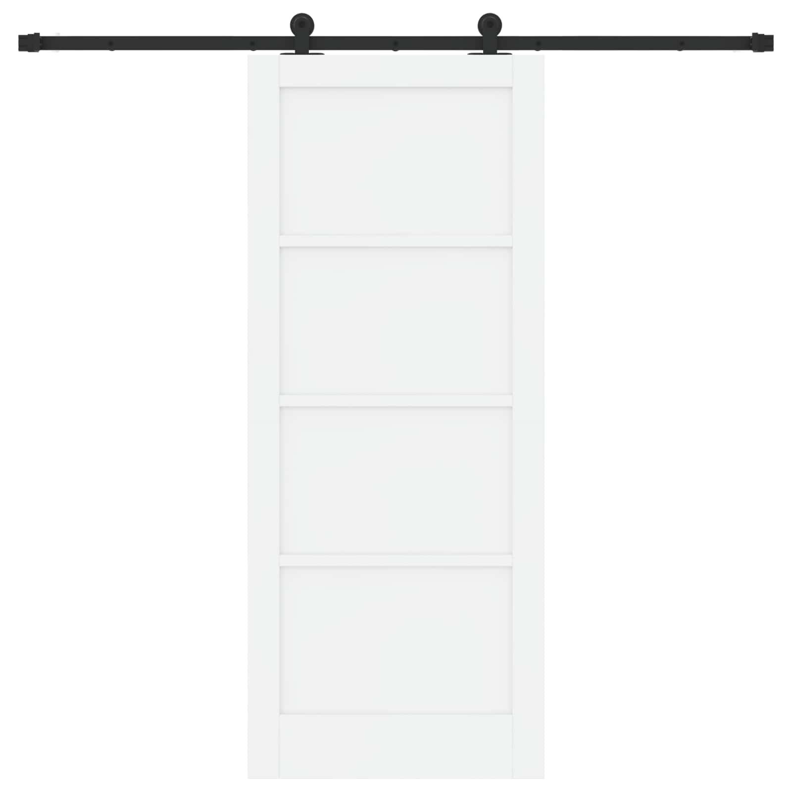 vidaXL Schiebetür ORKDAL Weiß 83 x 202 cm Massives Kiefernholz