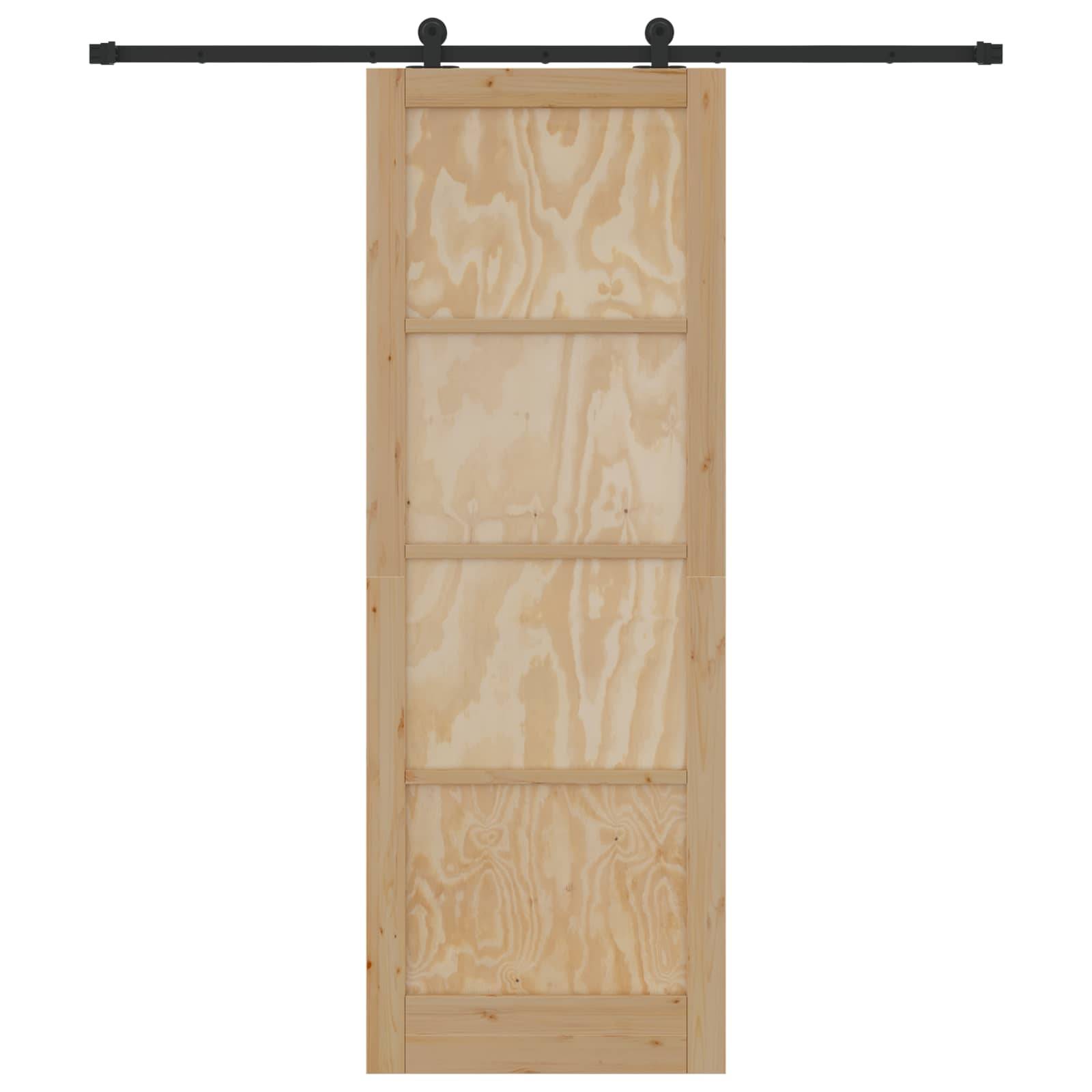 vidaXL Schiebetür ORKDAL Natur 83 x 232 cm Massives Kiefernholz