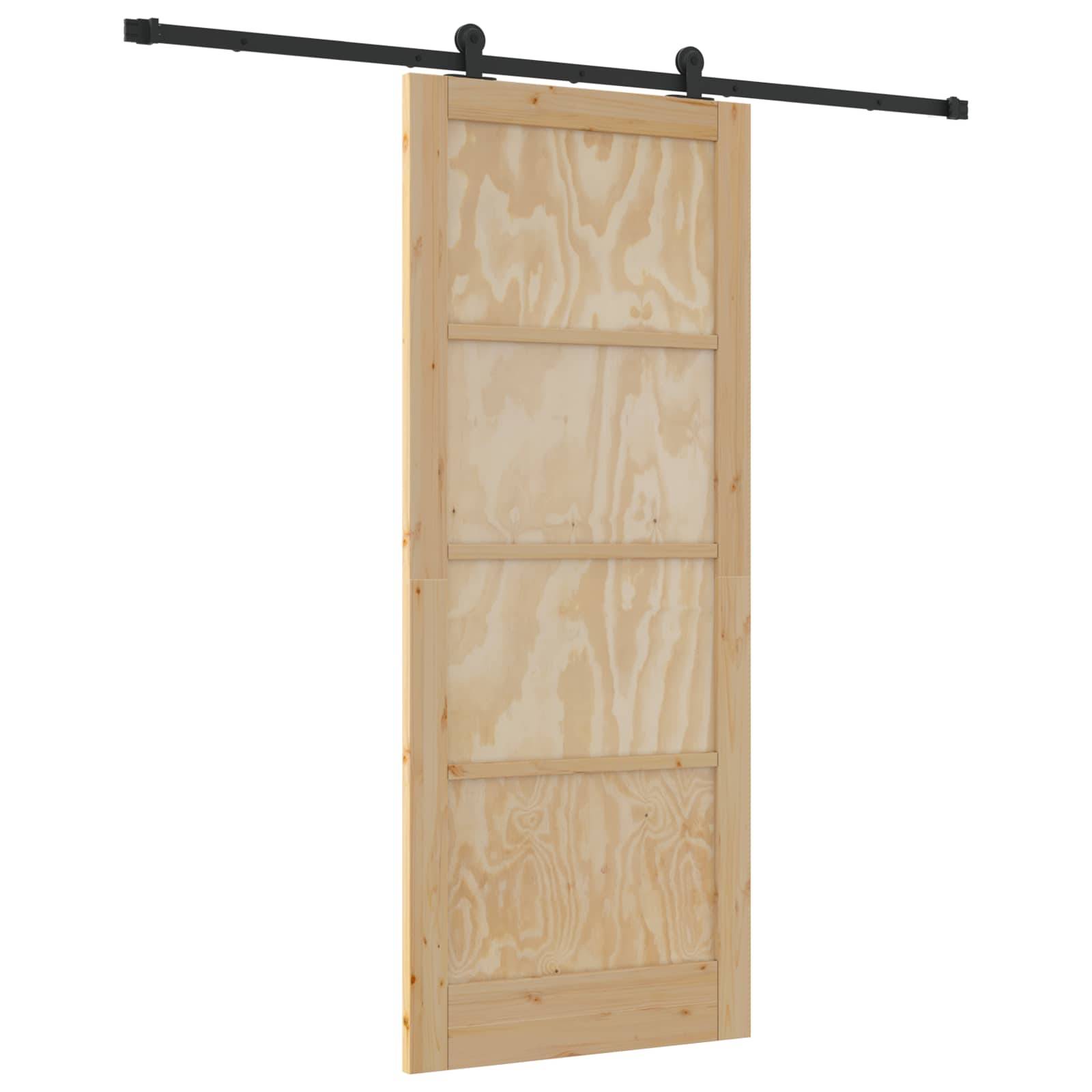 vidaXL Schiebetür ORKDAL Natur 86 x 211 cm Massives Kiefernholz