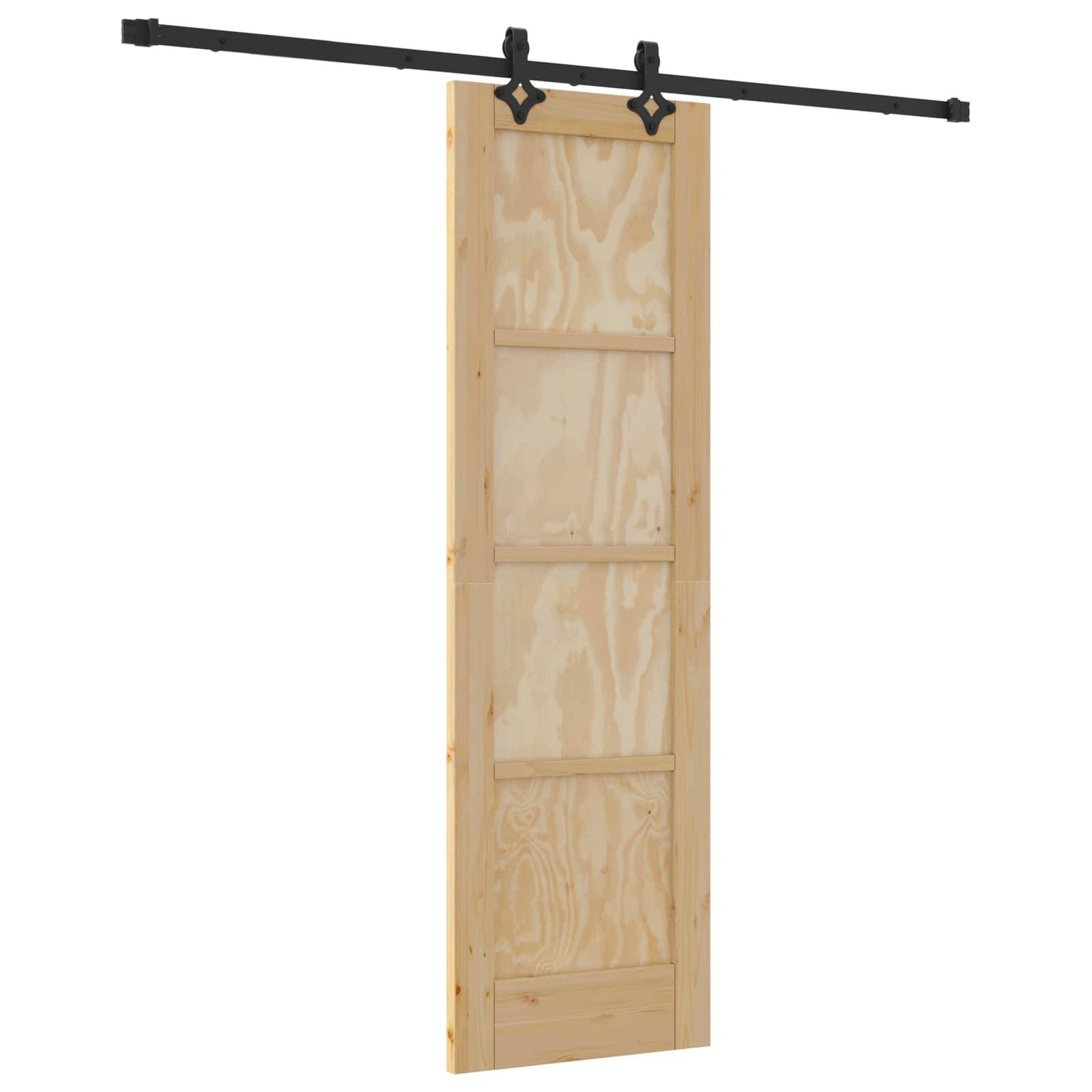 vidaXL Schiebetür Natürlich und Schwarz 61 x 198,5 cm