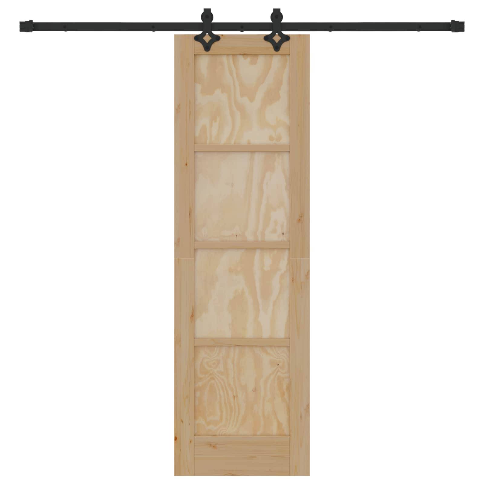 vidaXL Schiebetür Natürlich und Schwarz 61 x 198,5 cm