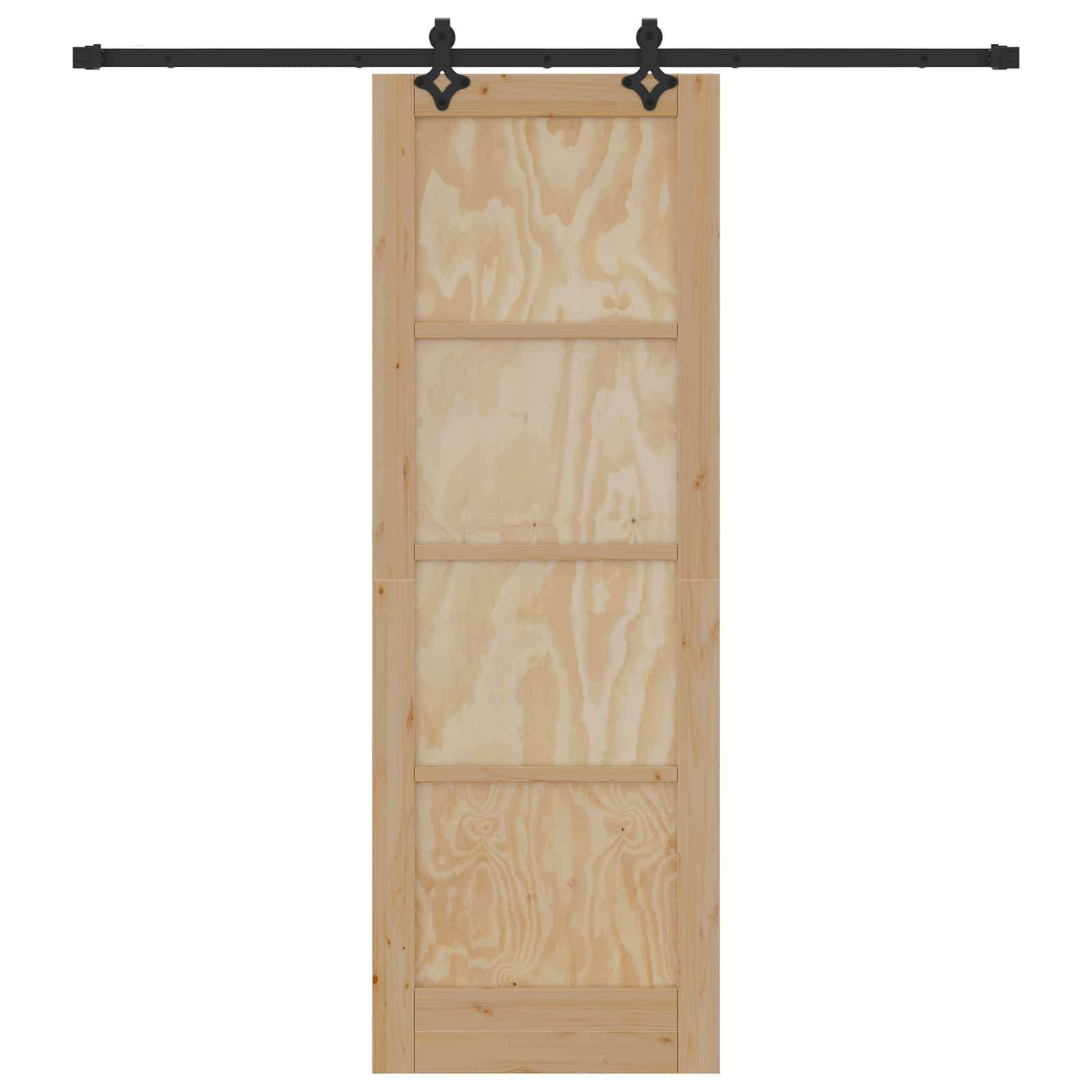 vidaXL Schiebetür Natürlich und Schwarz 73,5 x 211 cm
