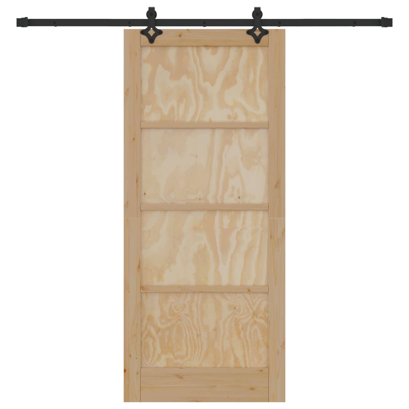 vidaXL Schiebetür Natürlich und Schwarz 86 x 198,5 cm
