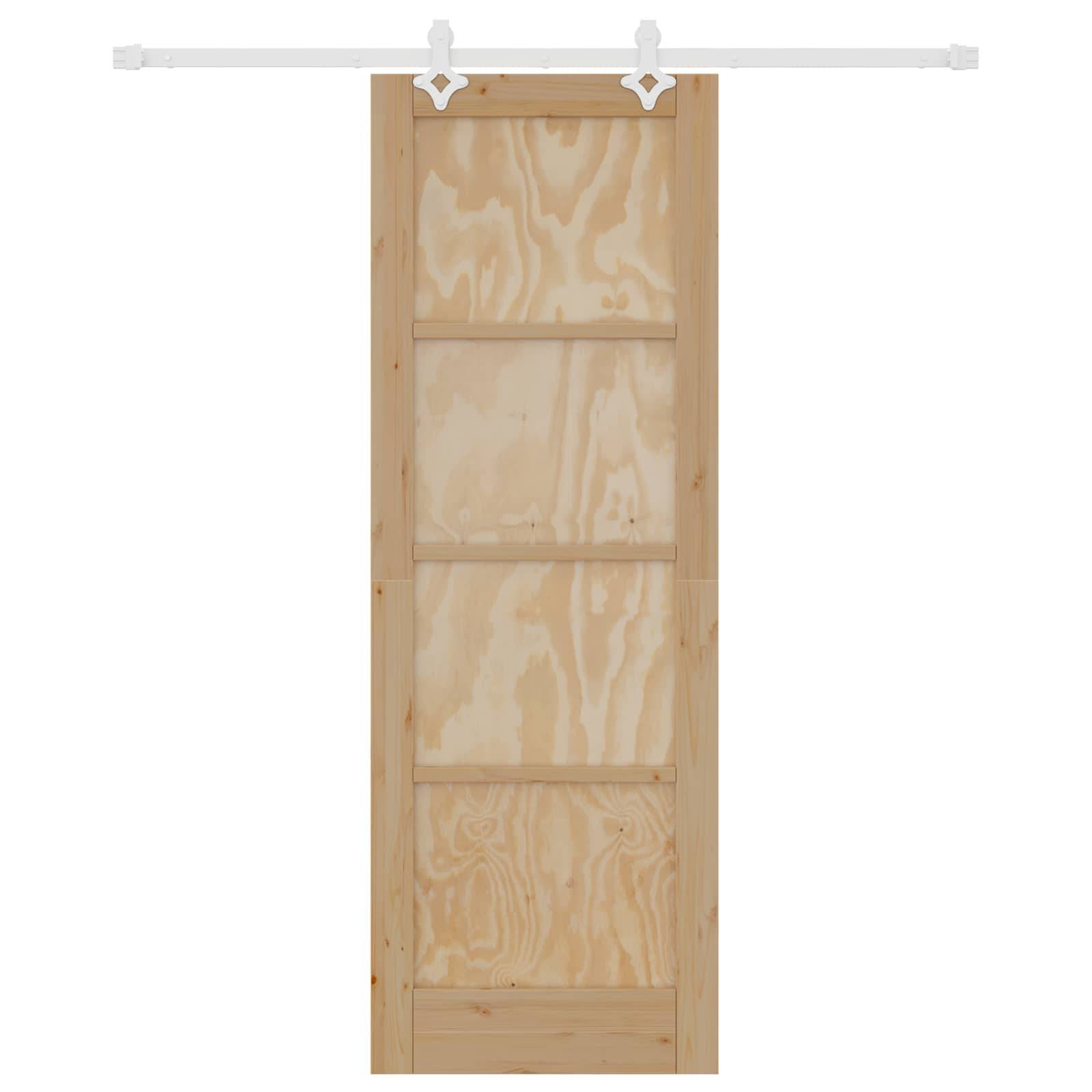 vidaXL Schiebetür Natürlich und Weiß 73,5 x 211 cm