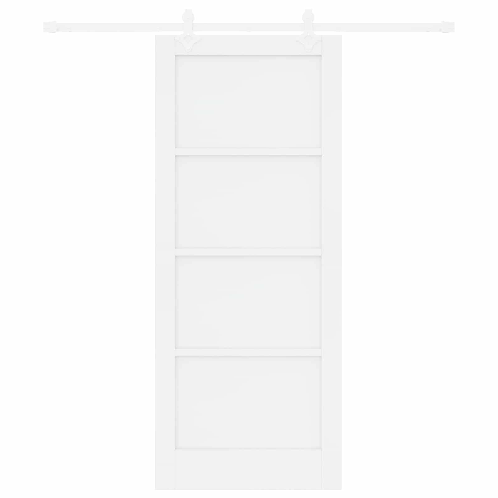 vidaXL Schiebetür Weiß 83 x 202 cm Massives Kiefernholz