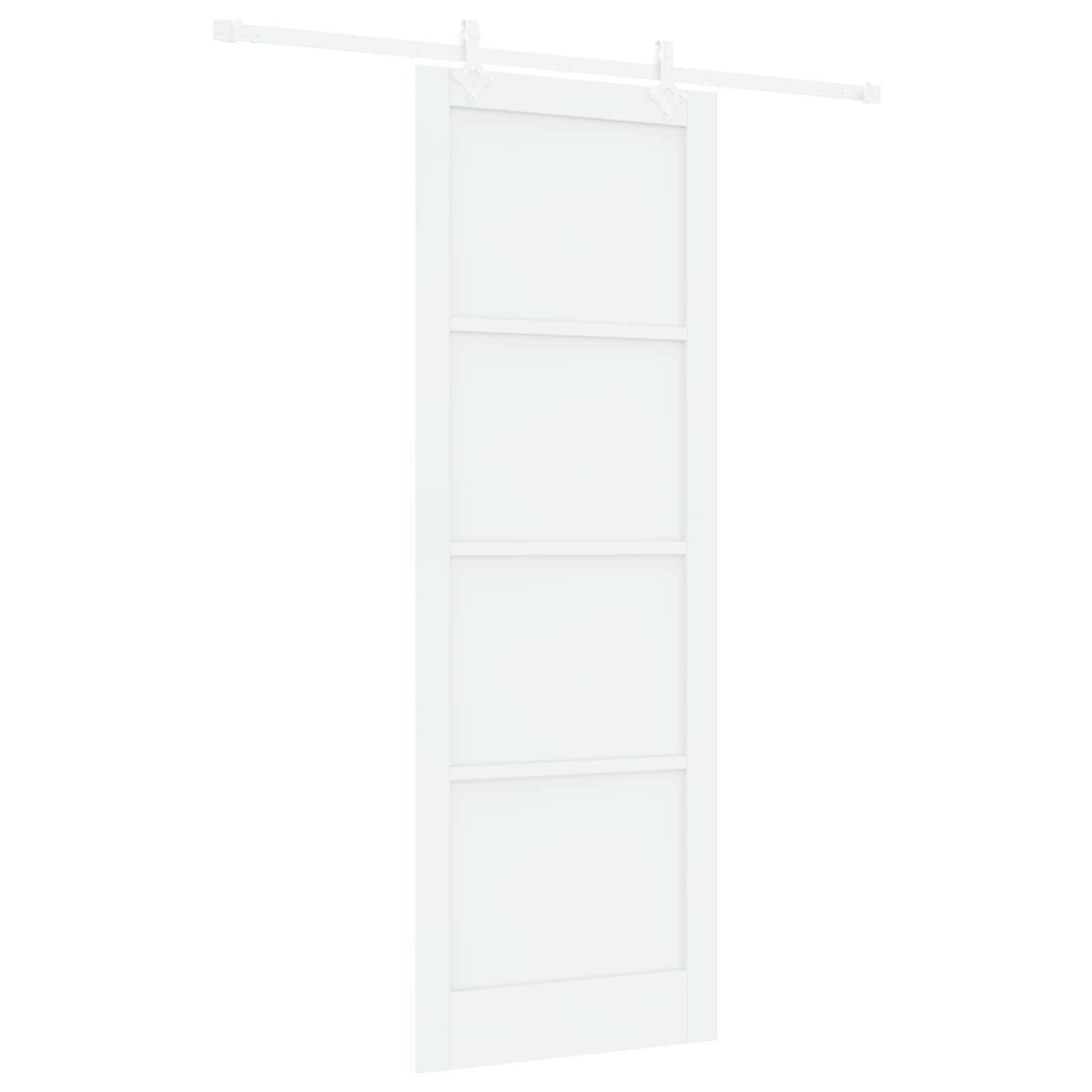 vidaXL Schiebetür Weiß 83 x 232 cm Massives Kiefernholz