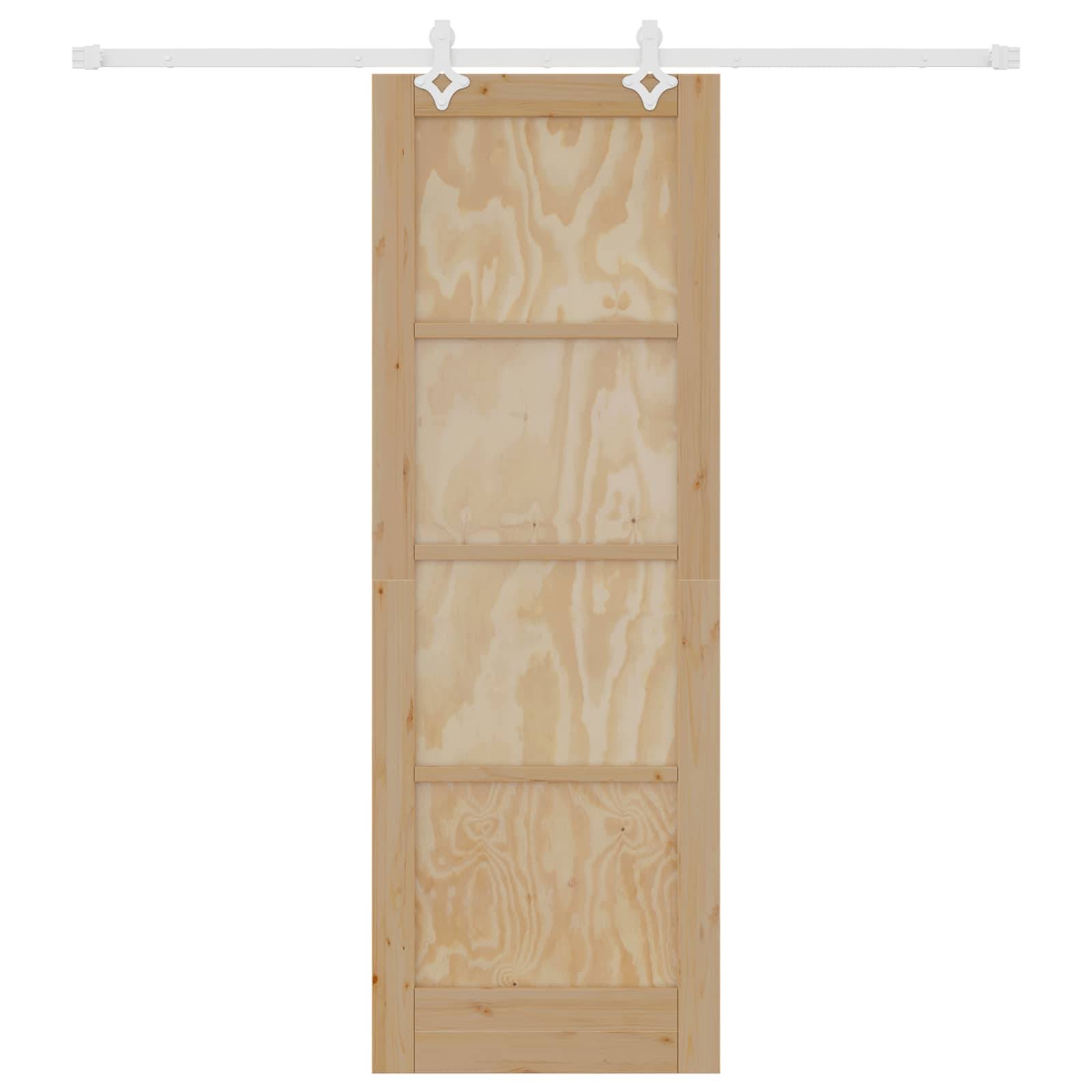 vidaXL Schiebetür Natürlich und Weiß 73,5 x 211 cm