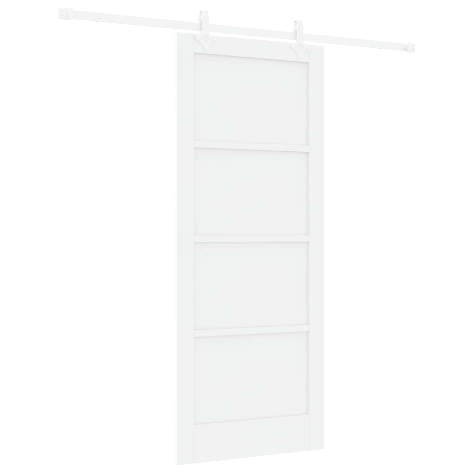 vidaXL Schiebetür Weiß 83 x 202 cm Massives Kiefernholz