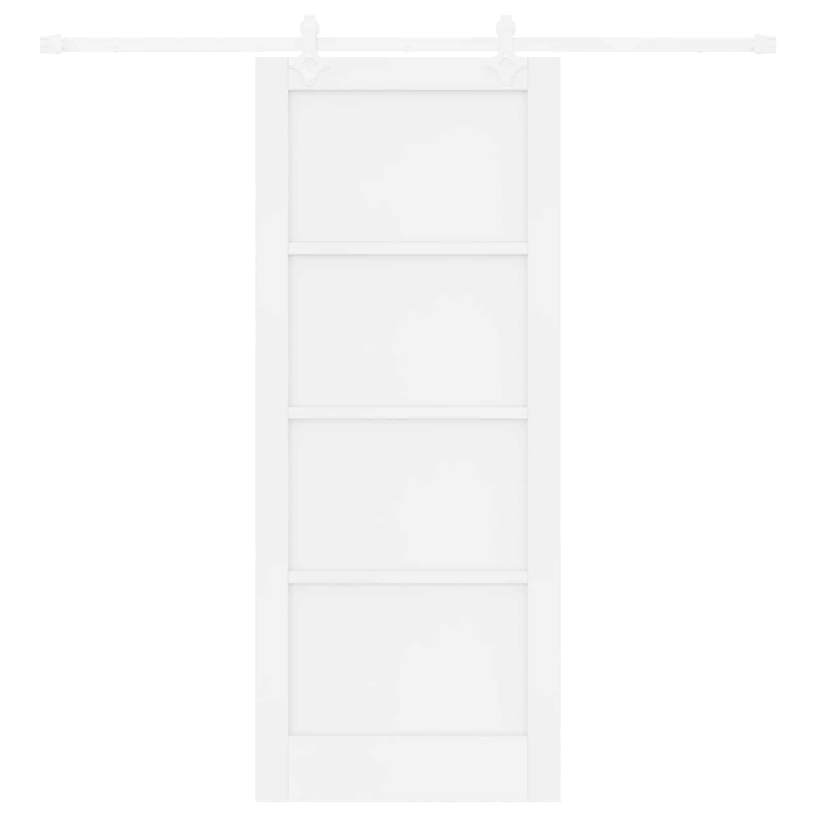 vidaXL Schiebetür Weiß 83 x 202 cm Massives Kiefernholz