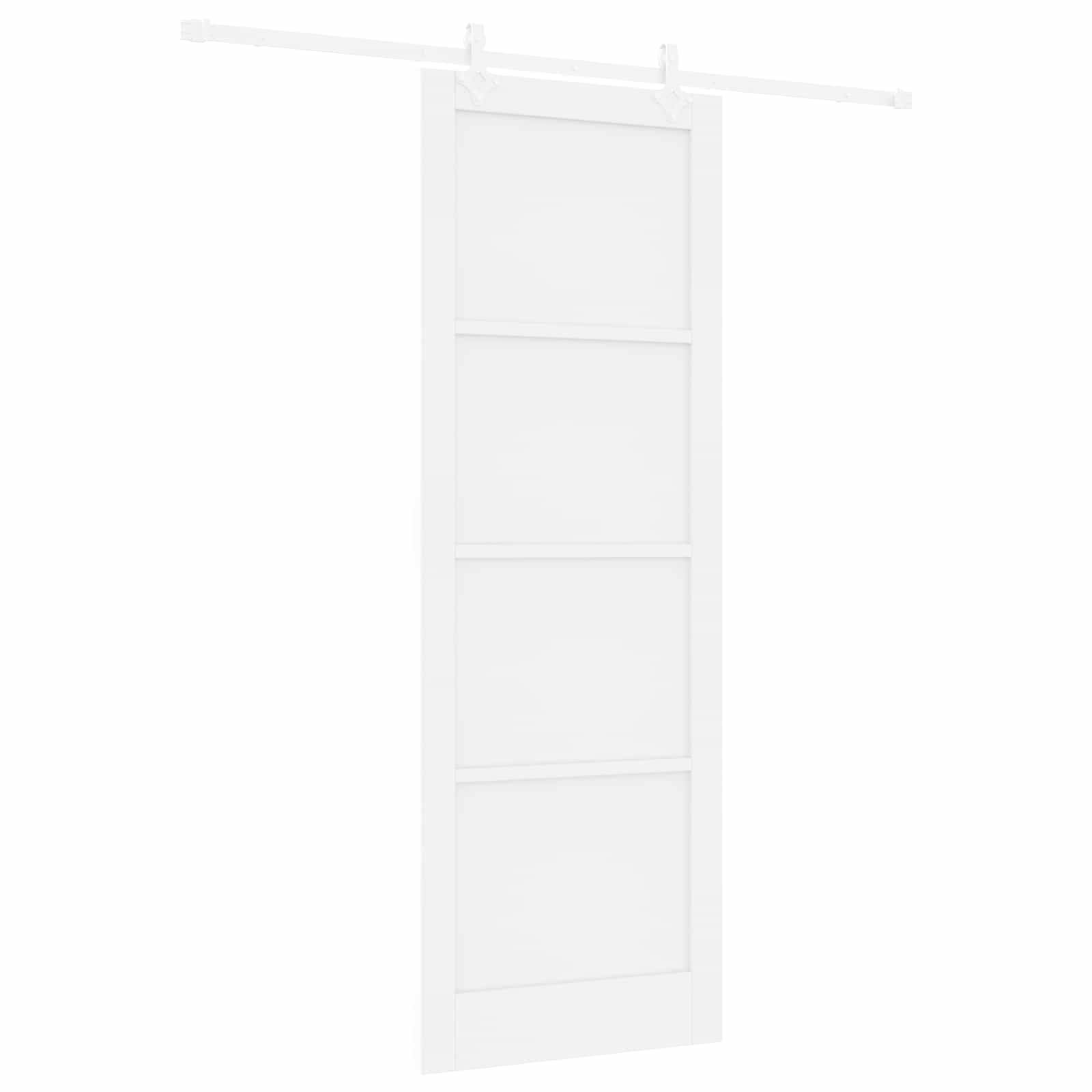 vidaXL Schiebetür Weiß 83 x 232 cm Massives Kiefernholz