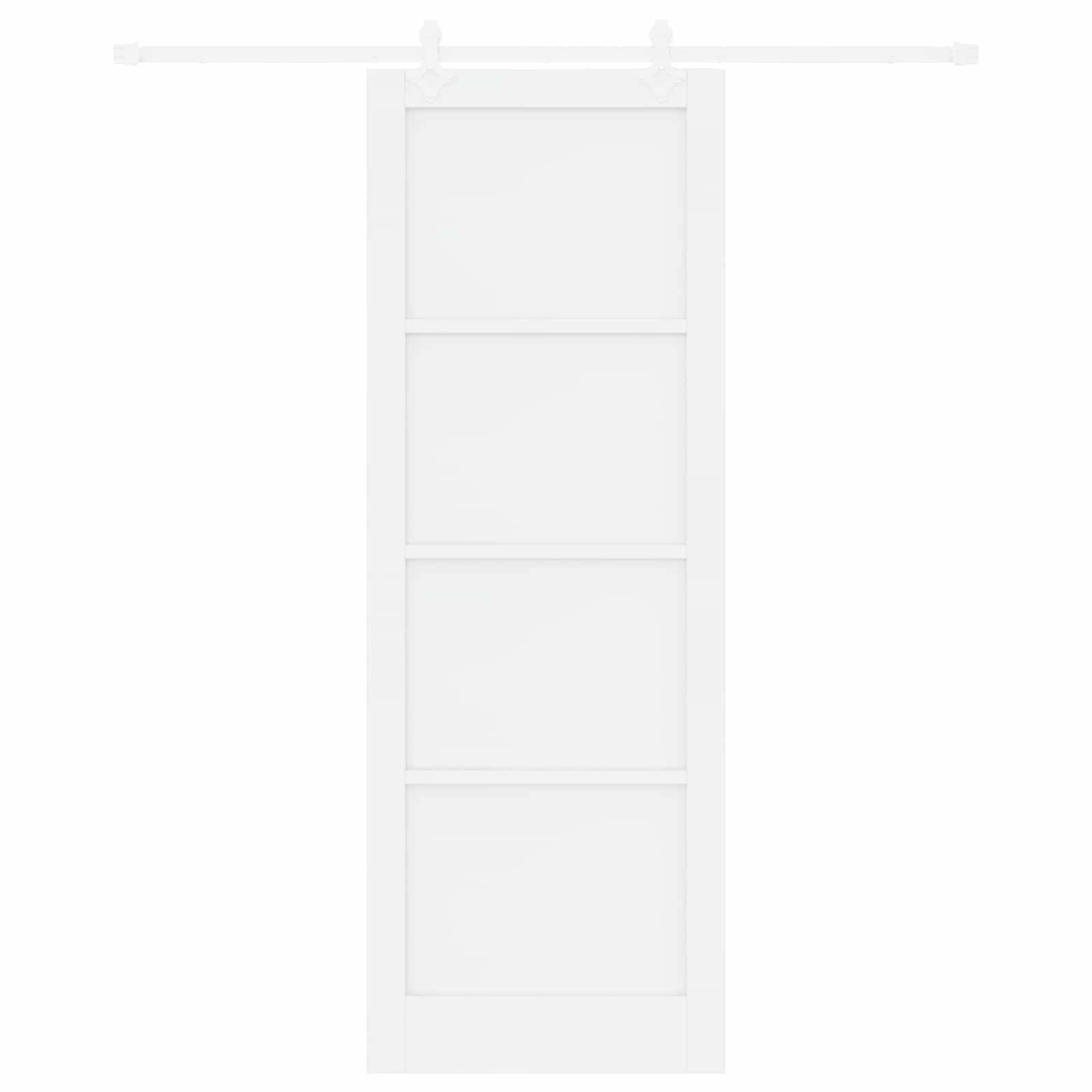 vidaXL Schiebetür Weiß 83 x 232 cm Massives Kiefernholz