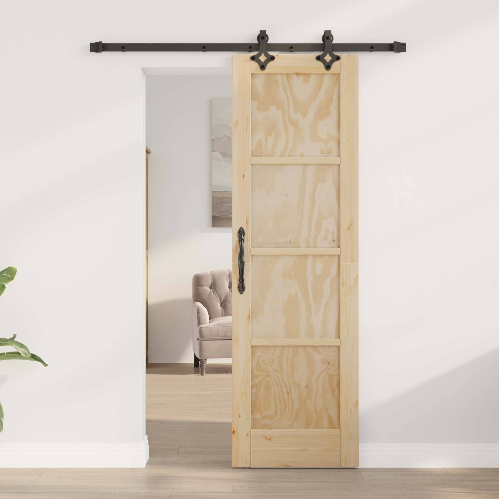 vidaXL Schiebetür ORKDAL Natur 61 x 198,5 cm Massives Kiefernholz