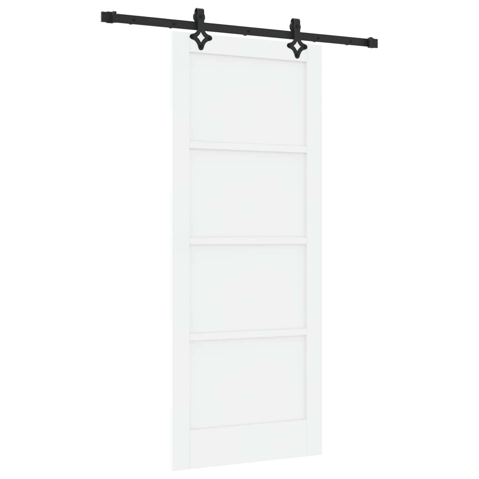 vidaXL Schiebetür ORKDAL Weiß 83 x 202 cm Massives Kiefernholz