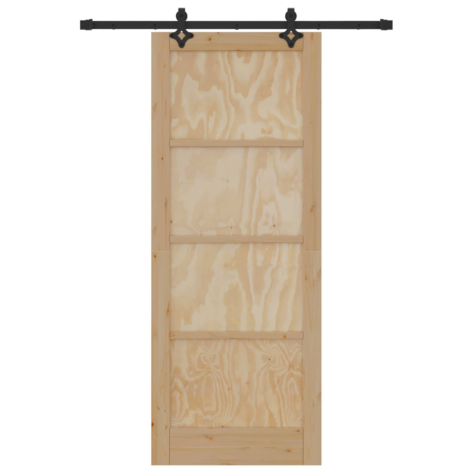 vidaXL Schiebetür ORKDAL Natur 83 x 211 cm Massives Kiefernholz