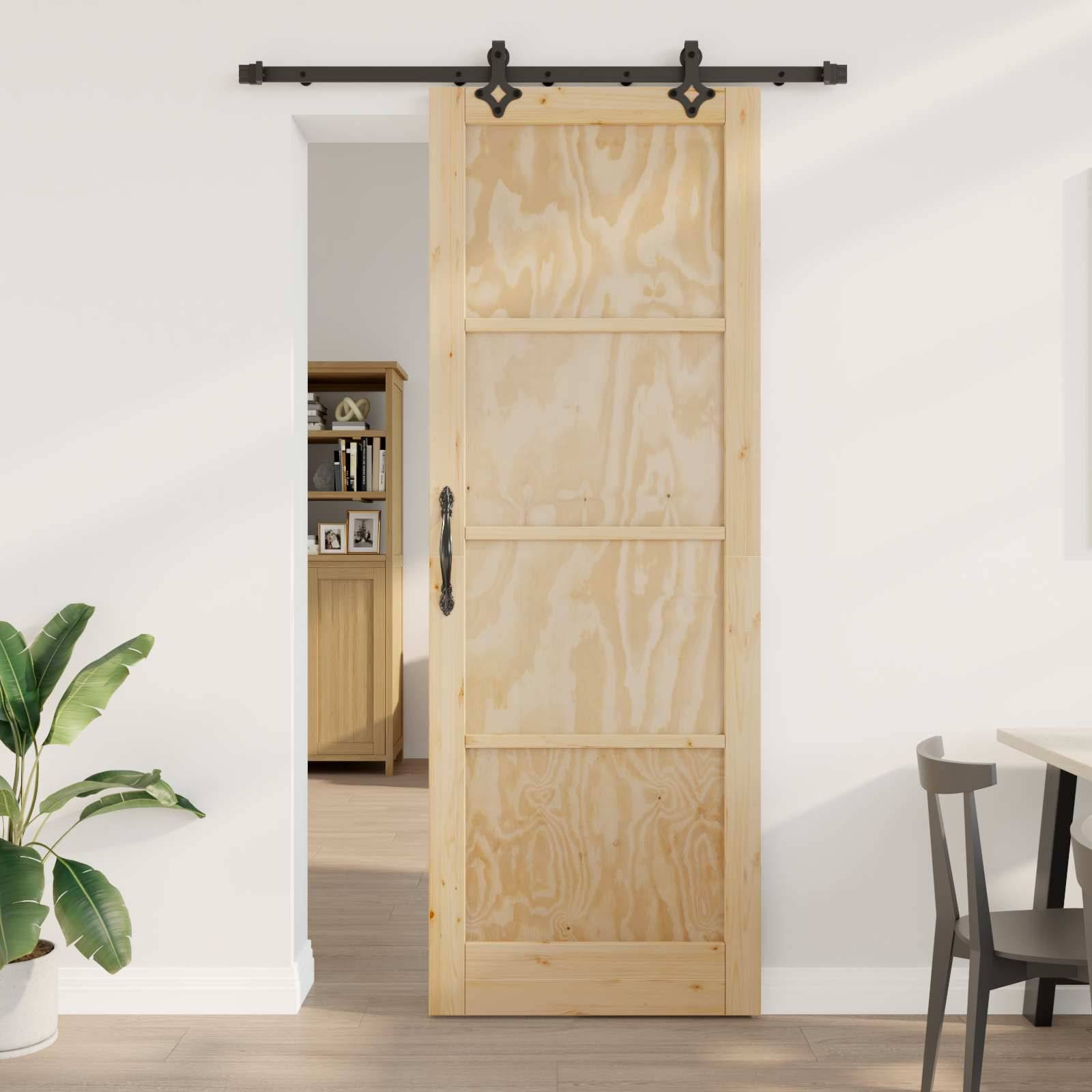 vidaXL Schiebetür ORKDAL Natur 83 x 232 cm Massives Kiefernholz