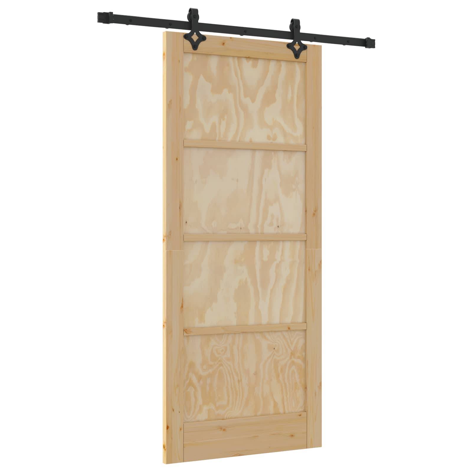 vidaXL Schiebetür ORKDAL Natur 86 x 198,5 cm Massives Kiefernholz