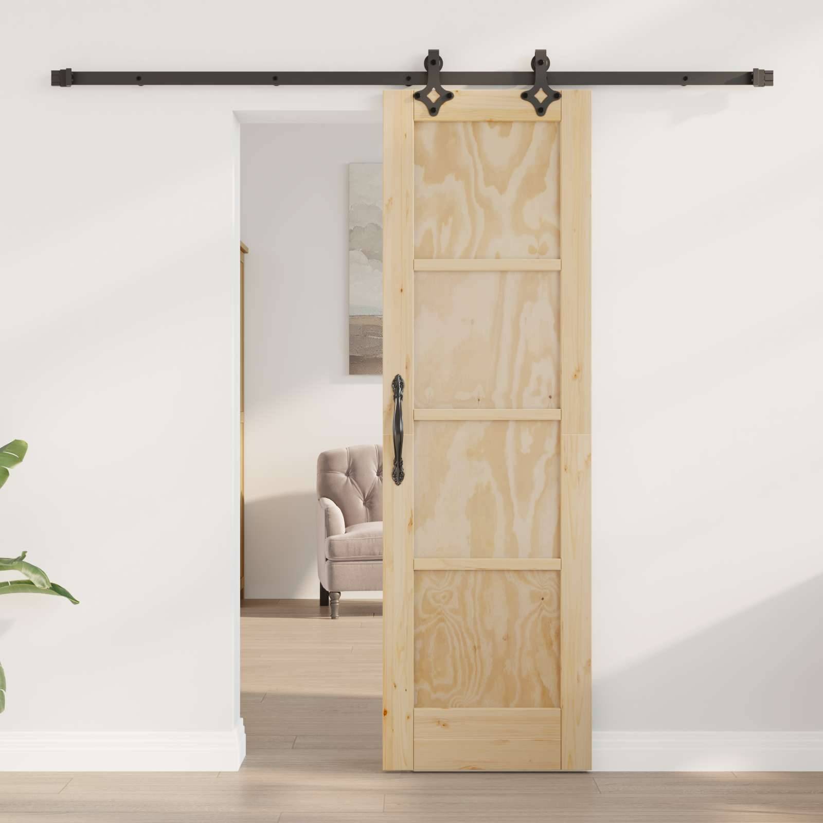 vidaXL Schiebetür ORKDAL Natur 61 x 198,5 cm Massives Kiefernholz