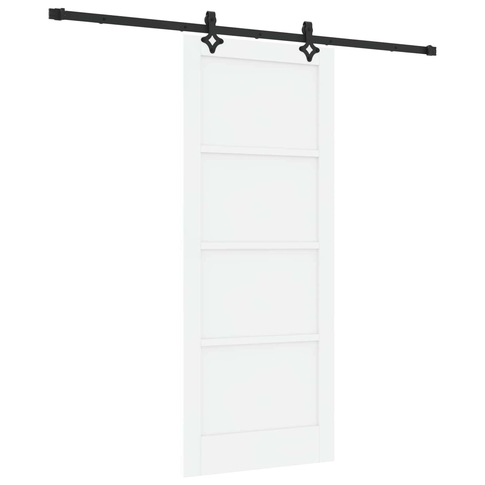 vidaXL Schiebetür ORKDAL Weiß 83 x 202 cm Massives Kiefernholz