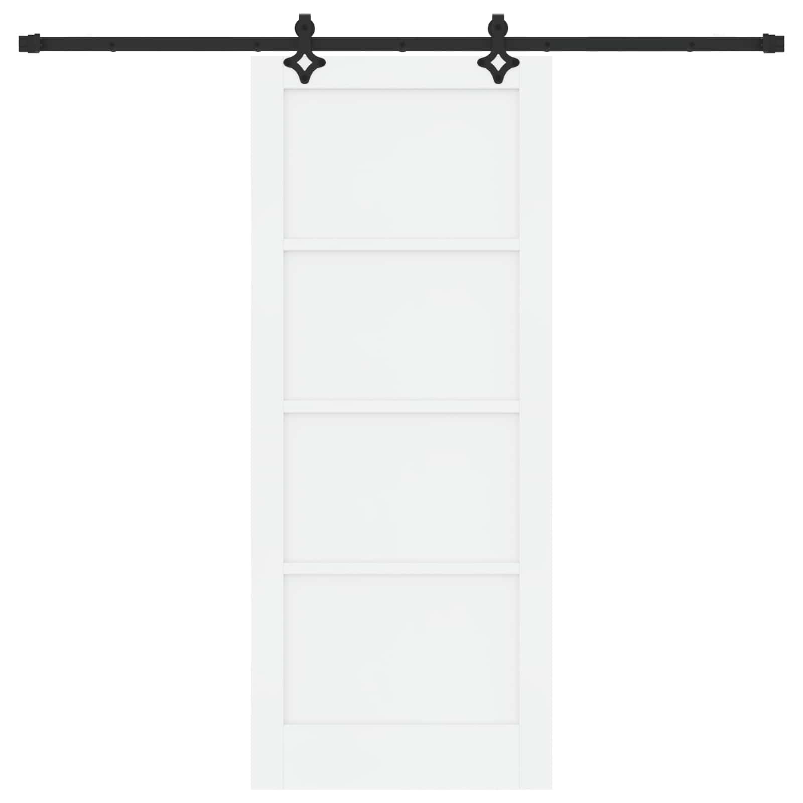 vidaXL Schiebetür ORKDAL Weiß 83 x 202 cm Massives Kiefernholz