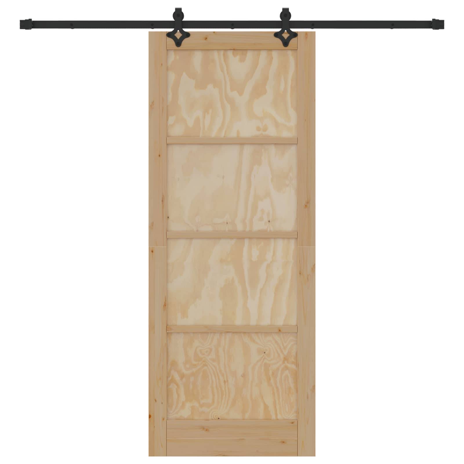 vidaXL Schiebetür ORKDAL Natur 83 x 211 cm Massives Kiefernholz