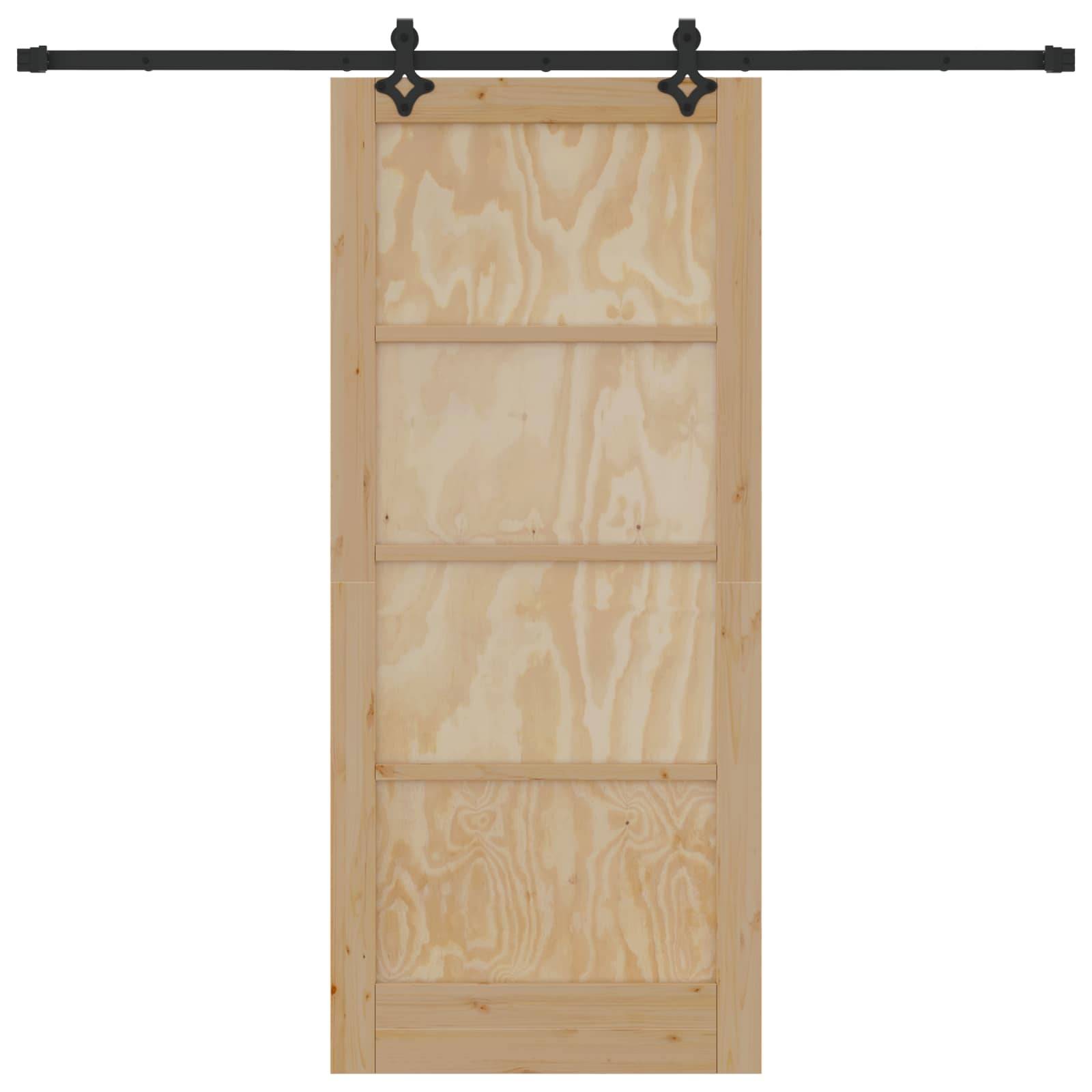 vidaXL Schiebetür ORKDAL Natur 86 x 198,5 cm Massives Kiefernholz