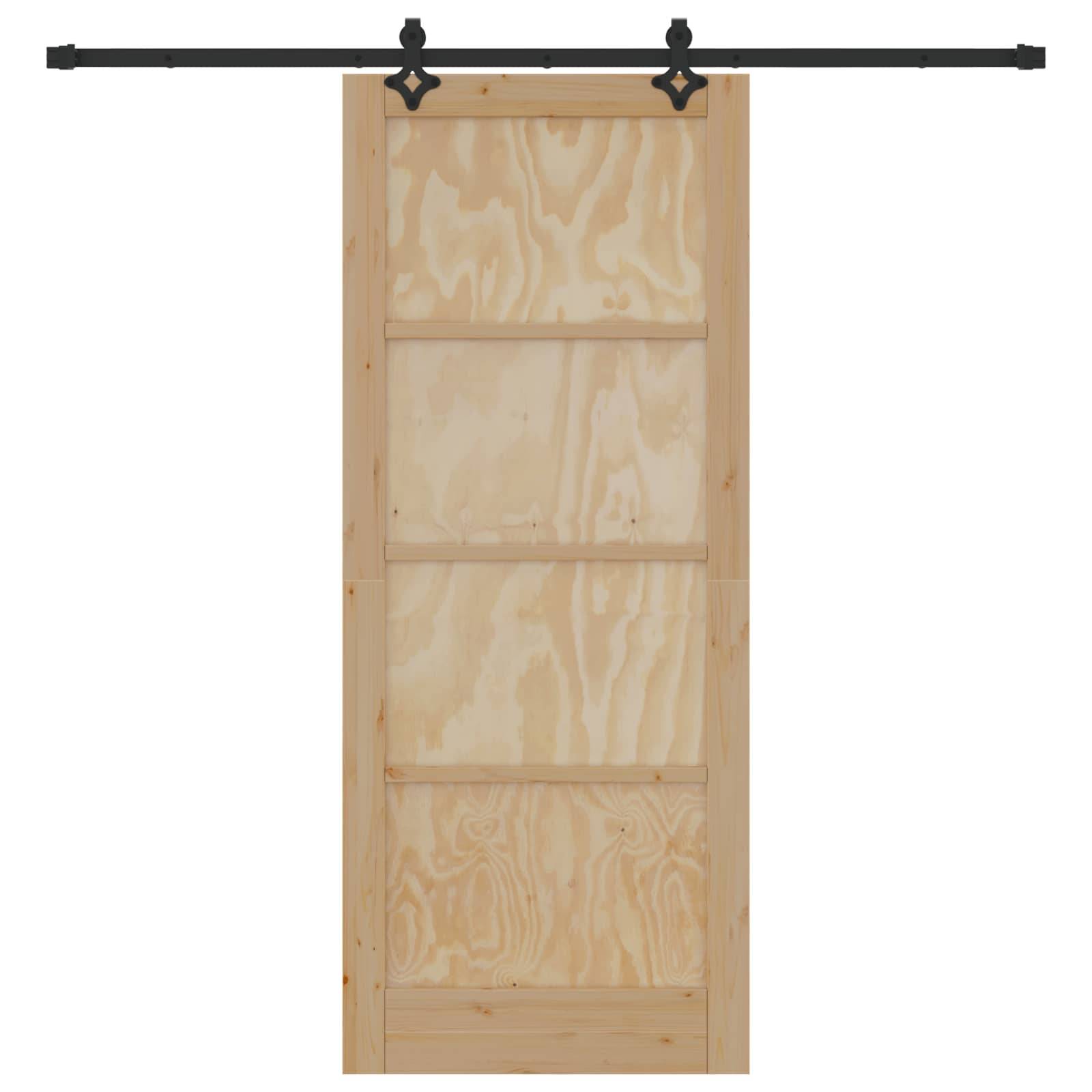 vidaXL Schiebetür ORKDAL Natur 86 x 211 cm Massives Kiefernholz