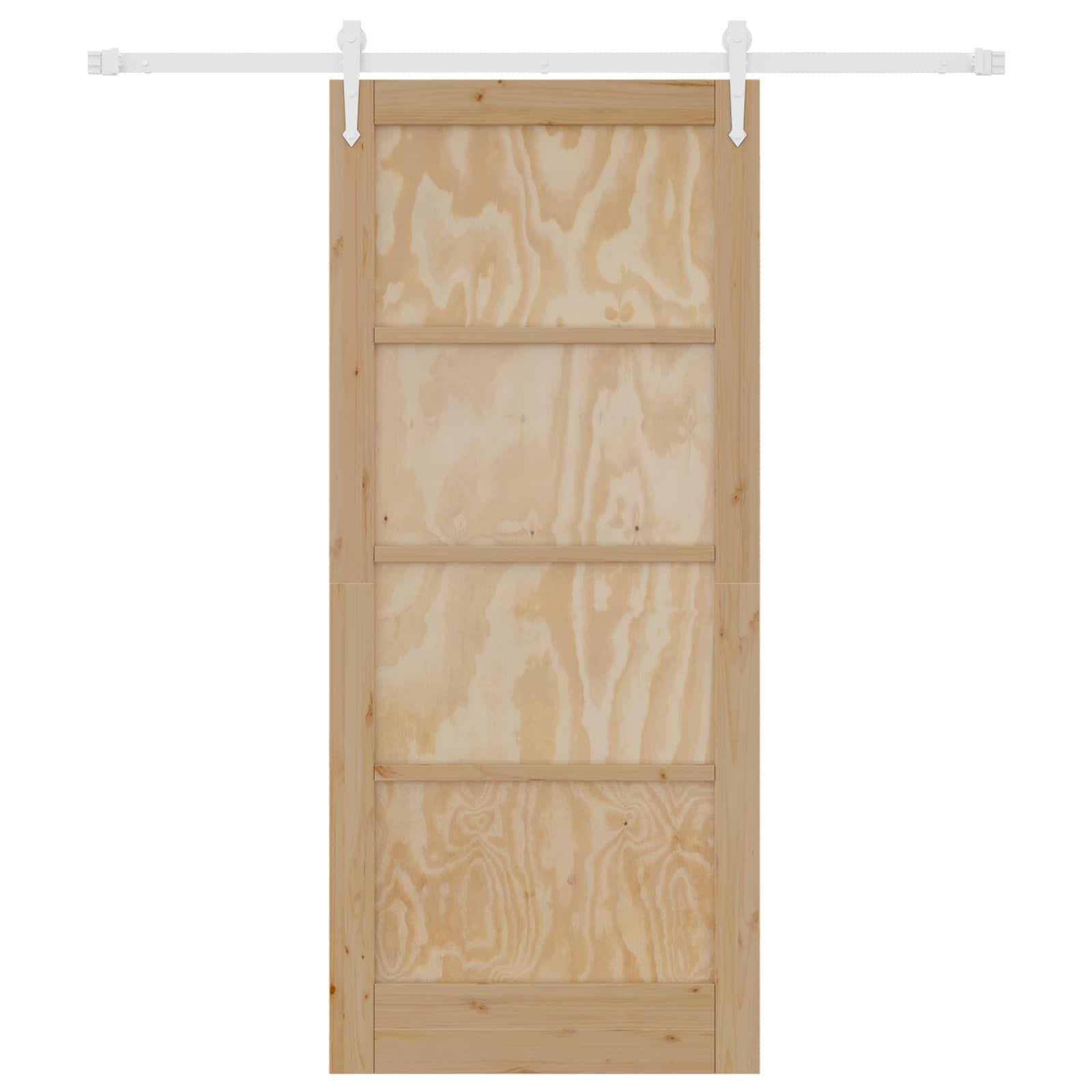 vidaXL Schiebetür ORKDAL Natürlich und Weiß 86 x 198,5 cm