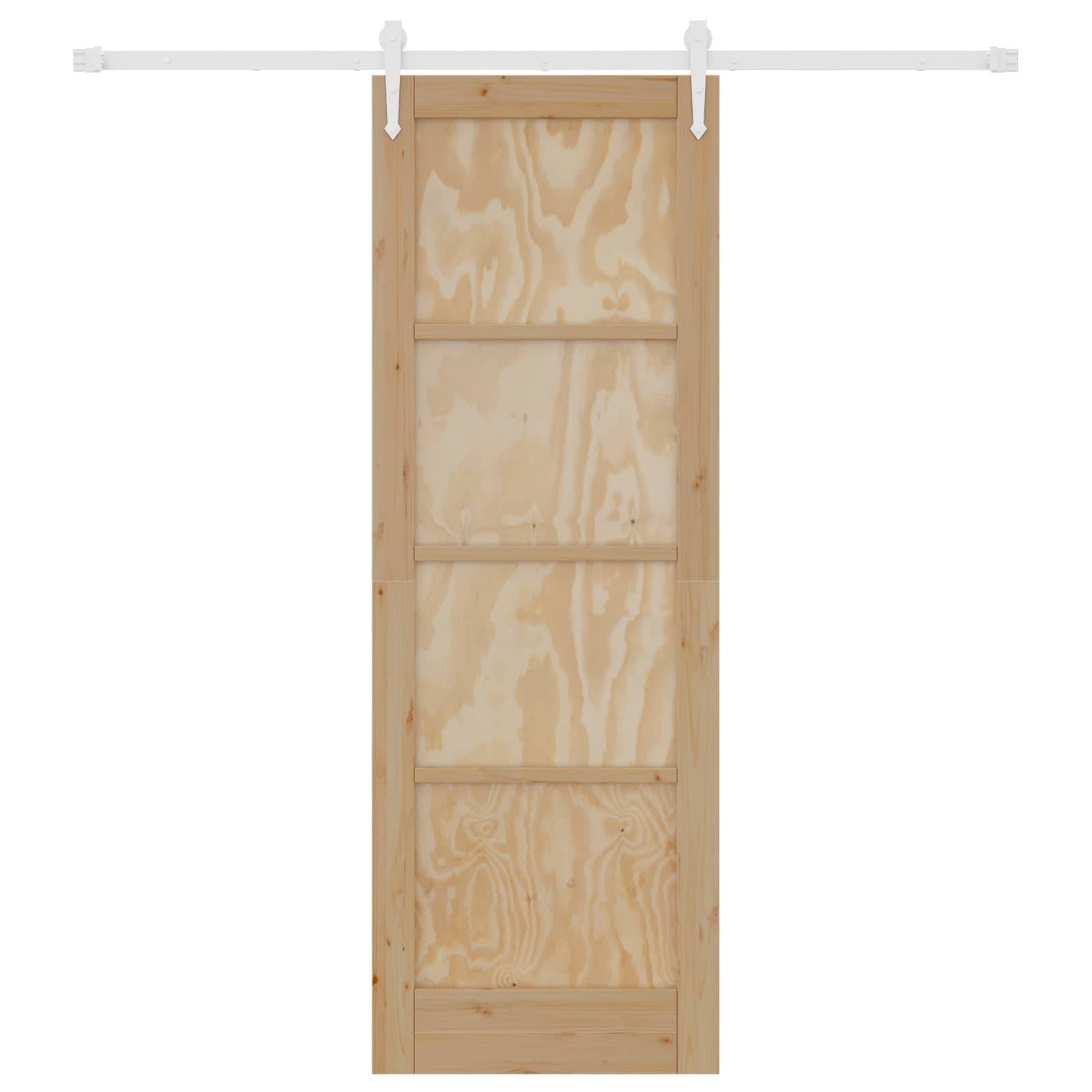vidaXL Schiebetür ORKDAL Natürlich und Weiß 73,5 x 211 cm