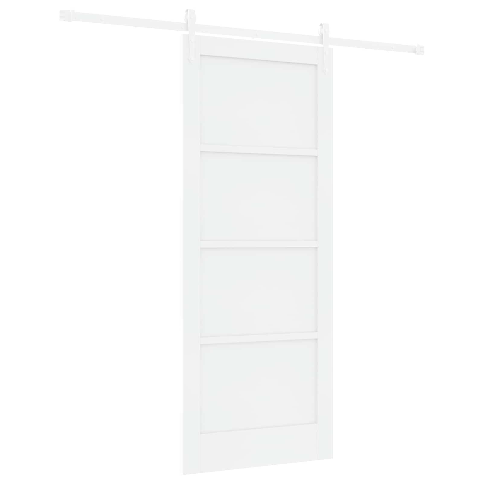 vidaXL Schiebetür ORKDAL Weiß 83 x 202 cm Massives Kiefernholz