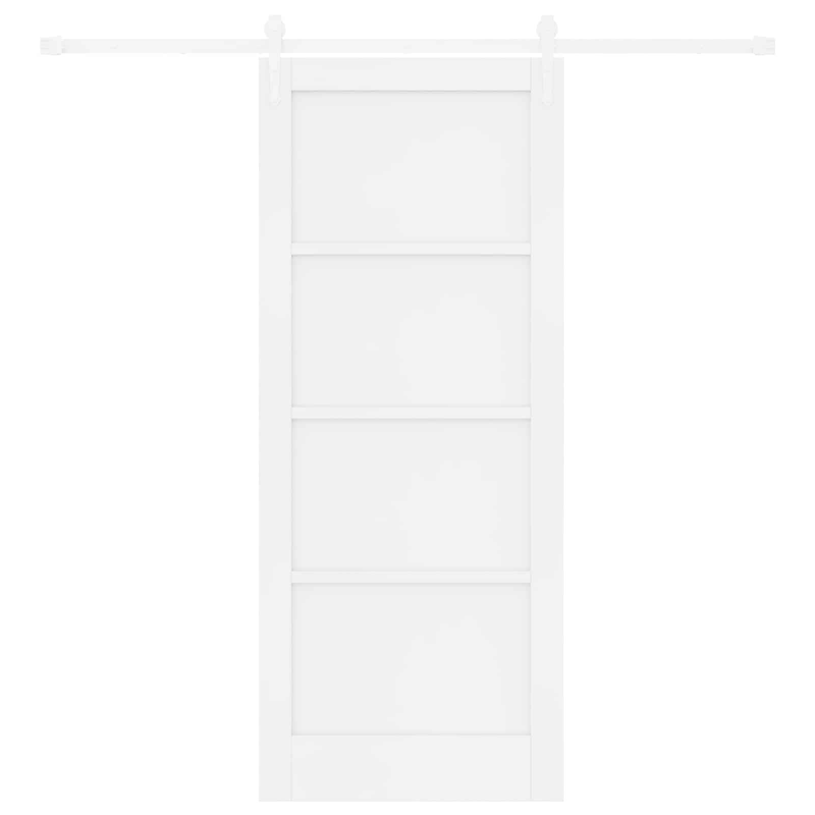 vidaXL Schiebetür ORKDAL Weiß 83 x 202 cm Massives Kiefernholz