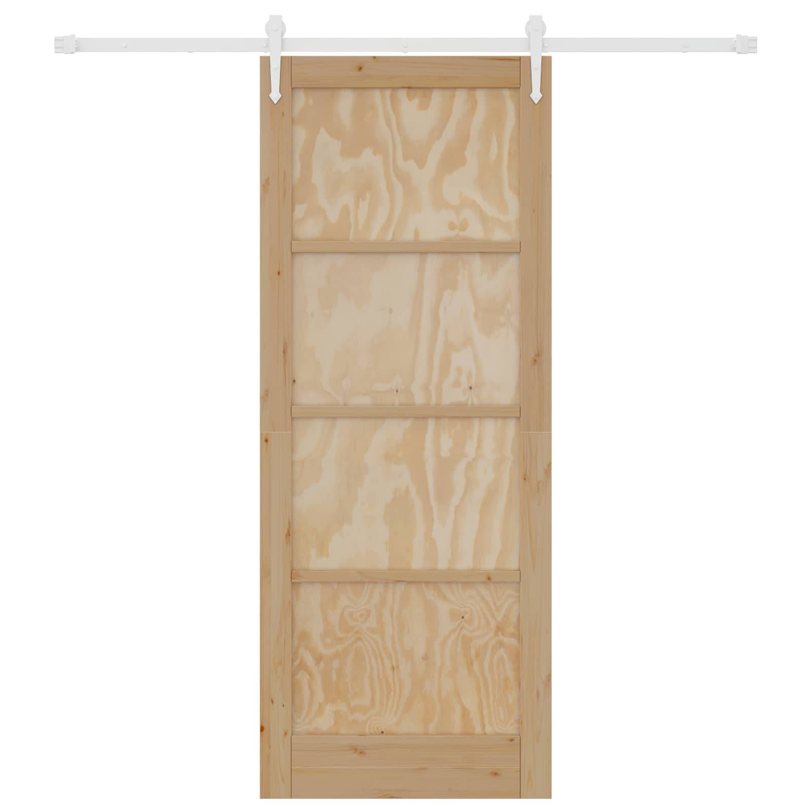 vidaXL Schiebetür ORKDAL Natürlich und Weiß 83 x 211 cm