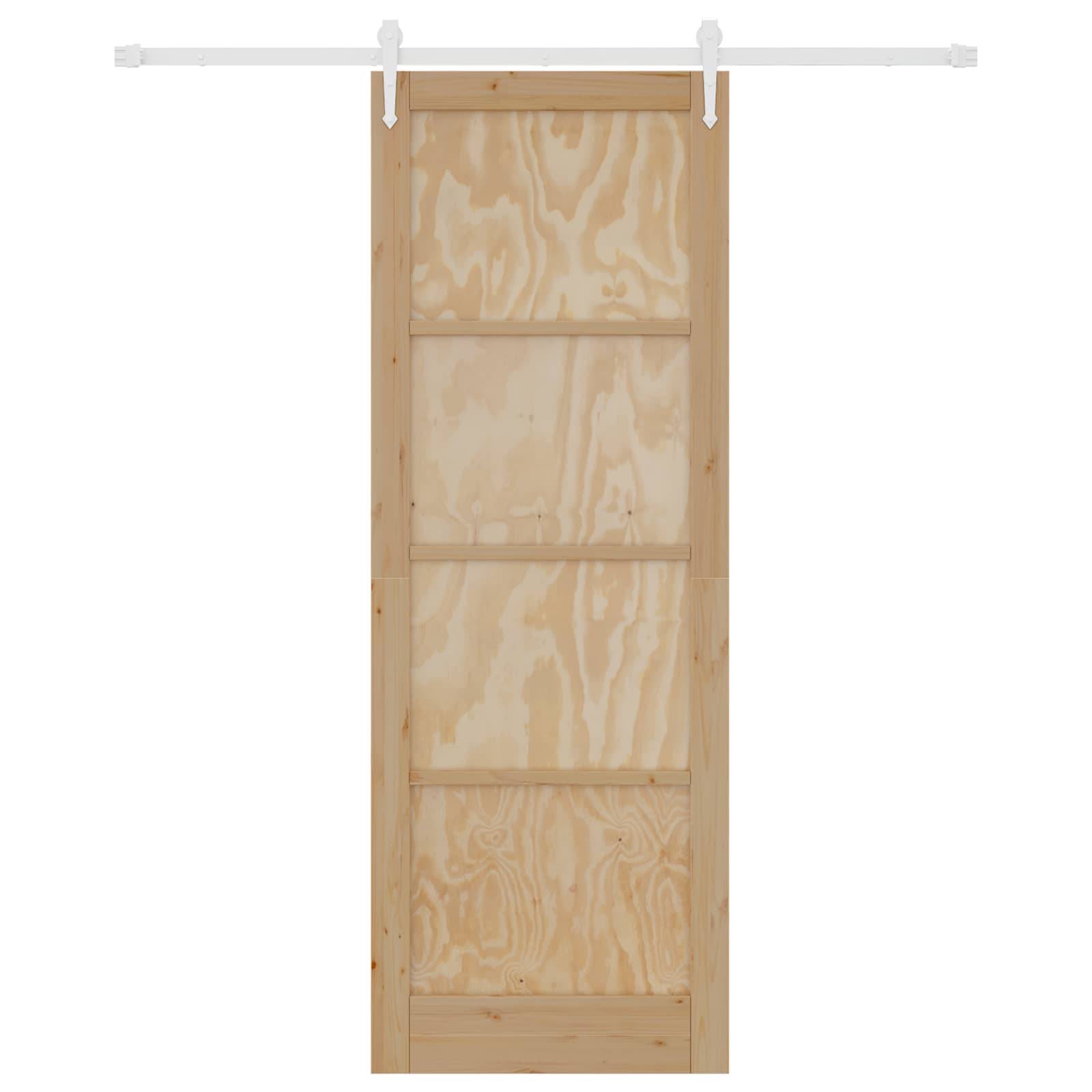 vidaXL Schiebetür ORKDAL Natürlich und Weiß 83 x 232 cm