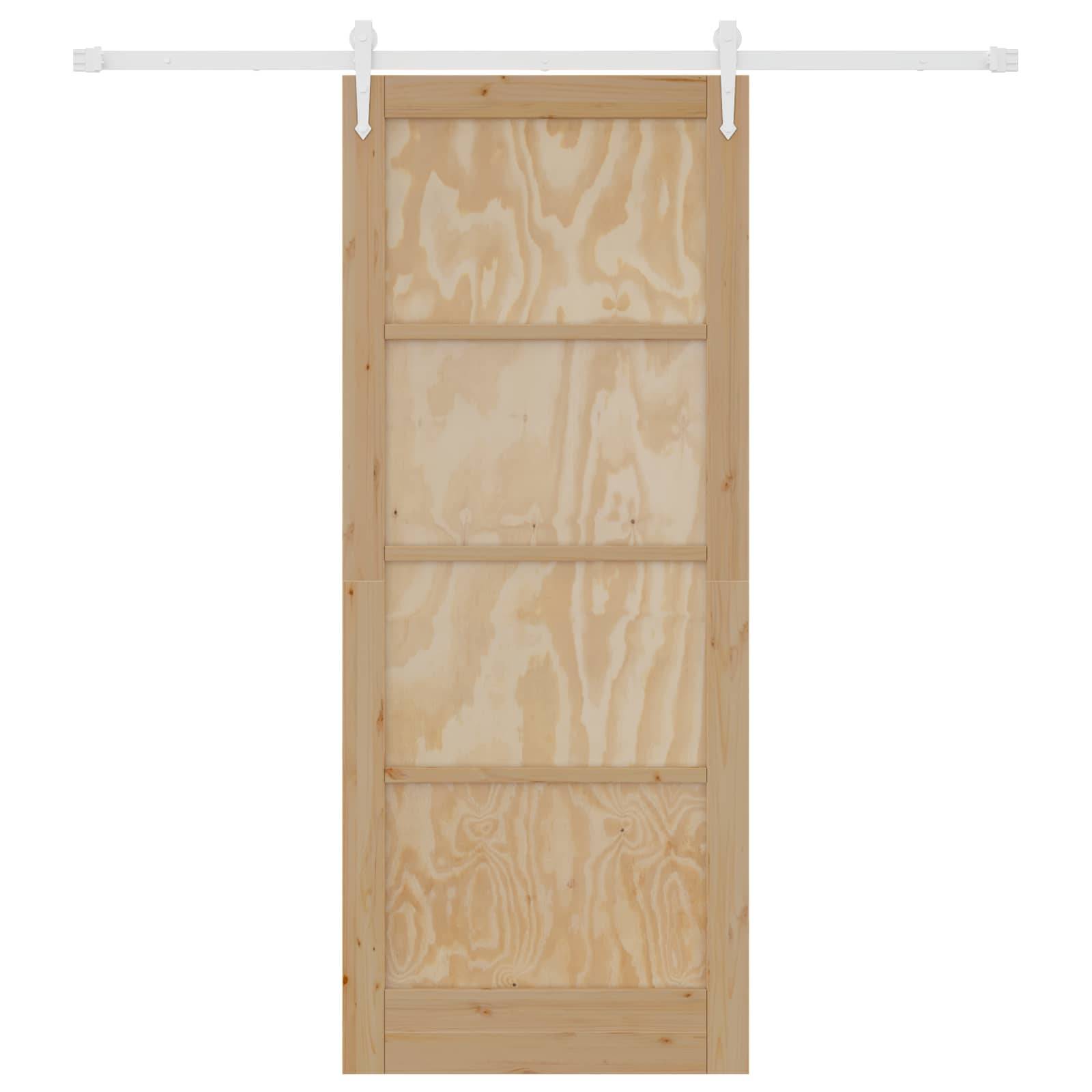 vidaXL Schiebetür ORKDAL Natürlich und Weiß 86 x 211 cm