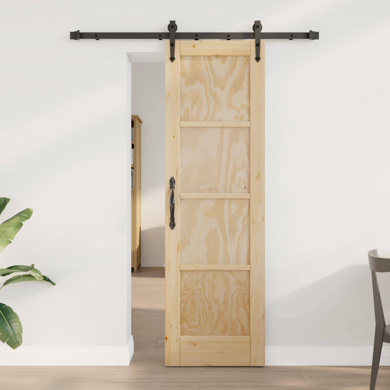 vidaXL Schiebetür ORKDAL Natur 61 x 198,5 cm Massives Kiefernholz