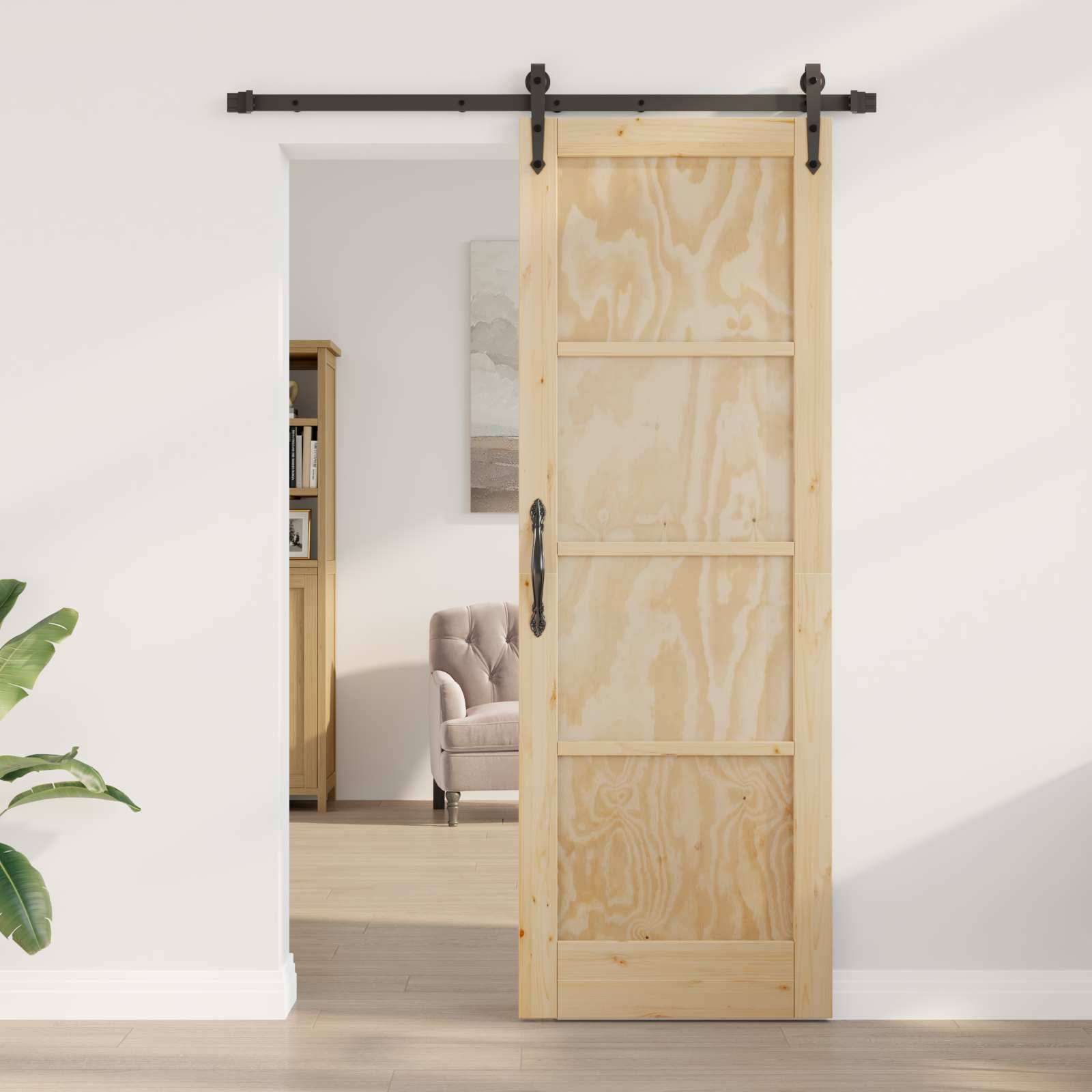 vidaXL Schiebetür ORKDAL Natur 73,5 x 211 cm Massives Kiefernholz