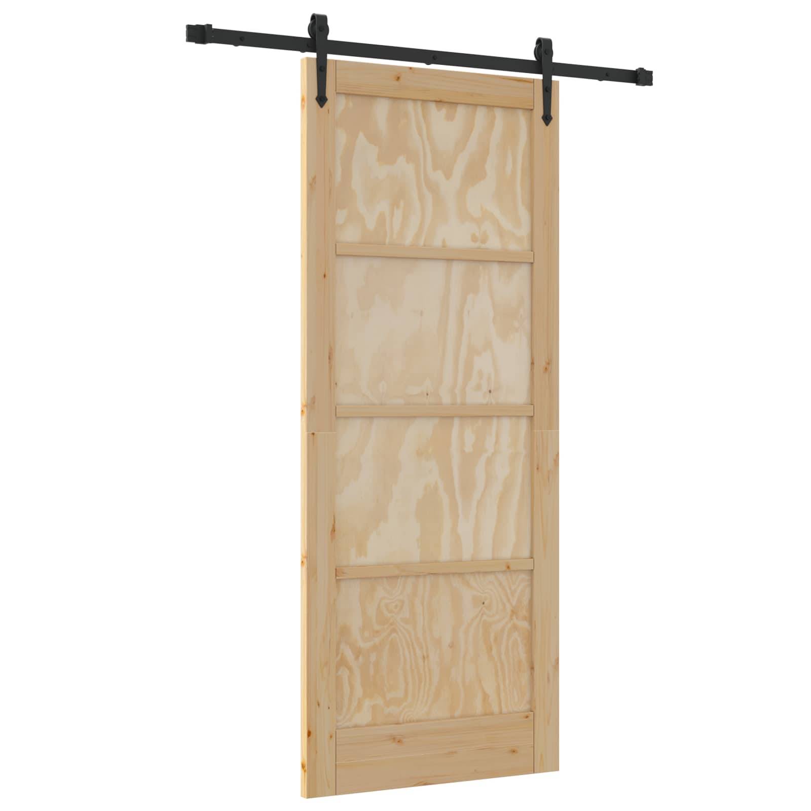 vidaXL Schiebetür ORKDAL Natur 83 x 202 cm Massives Kiefernholz