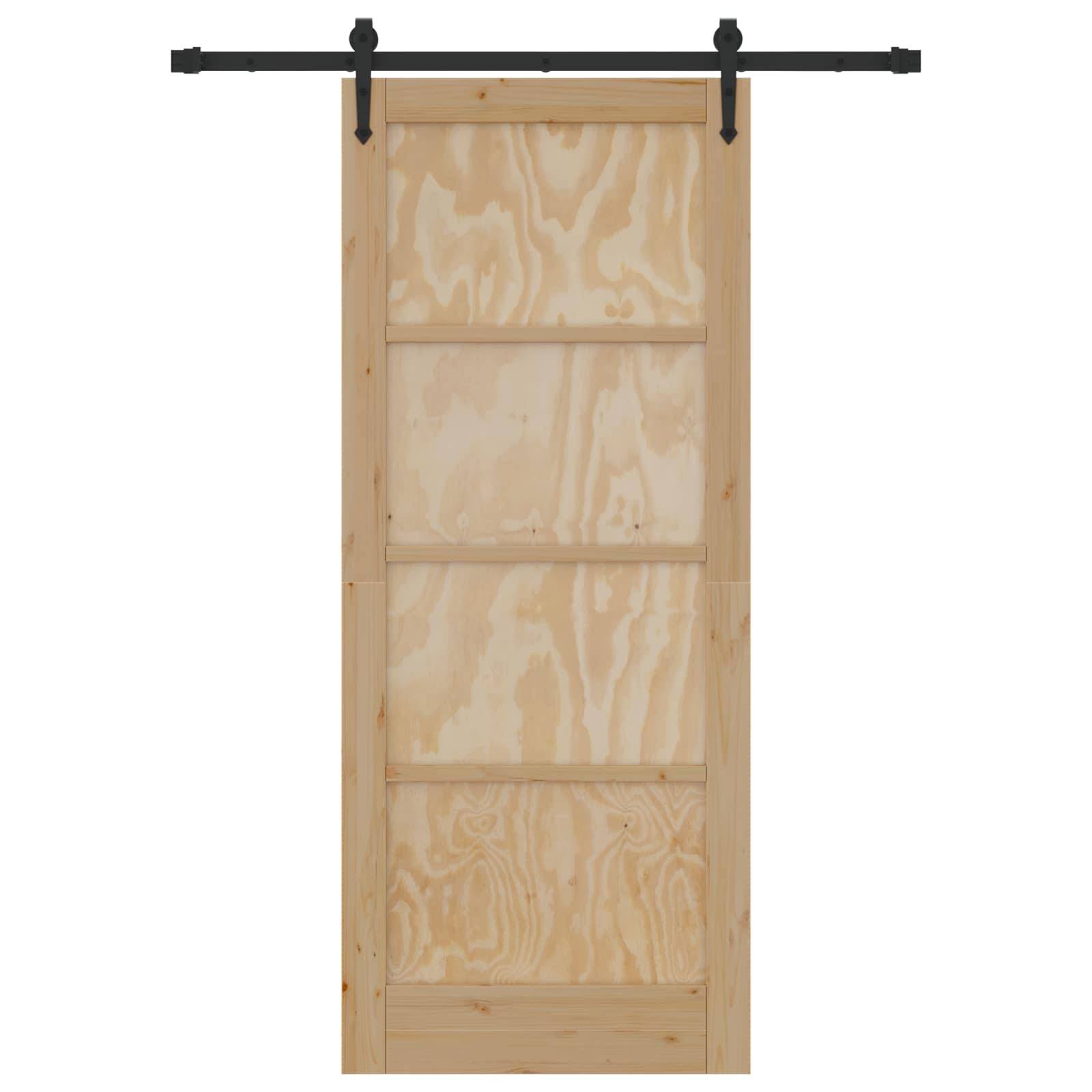 vidaXL Schiebetür ORKDAL Natur 83 x 202 cm Massives Kiefernholz