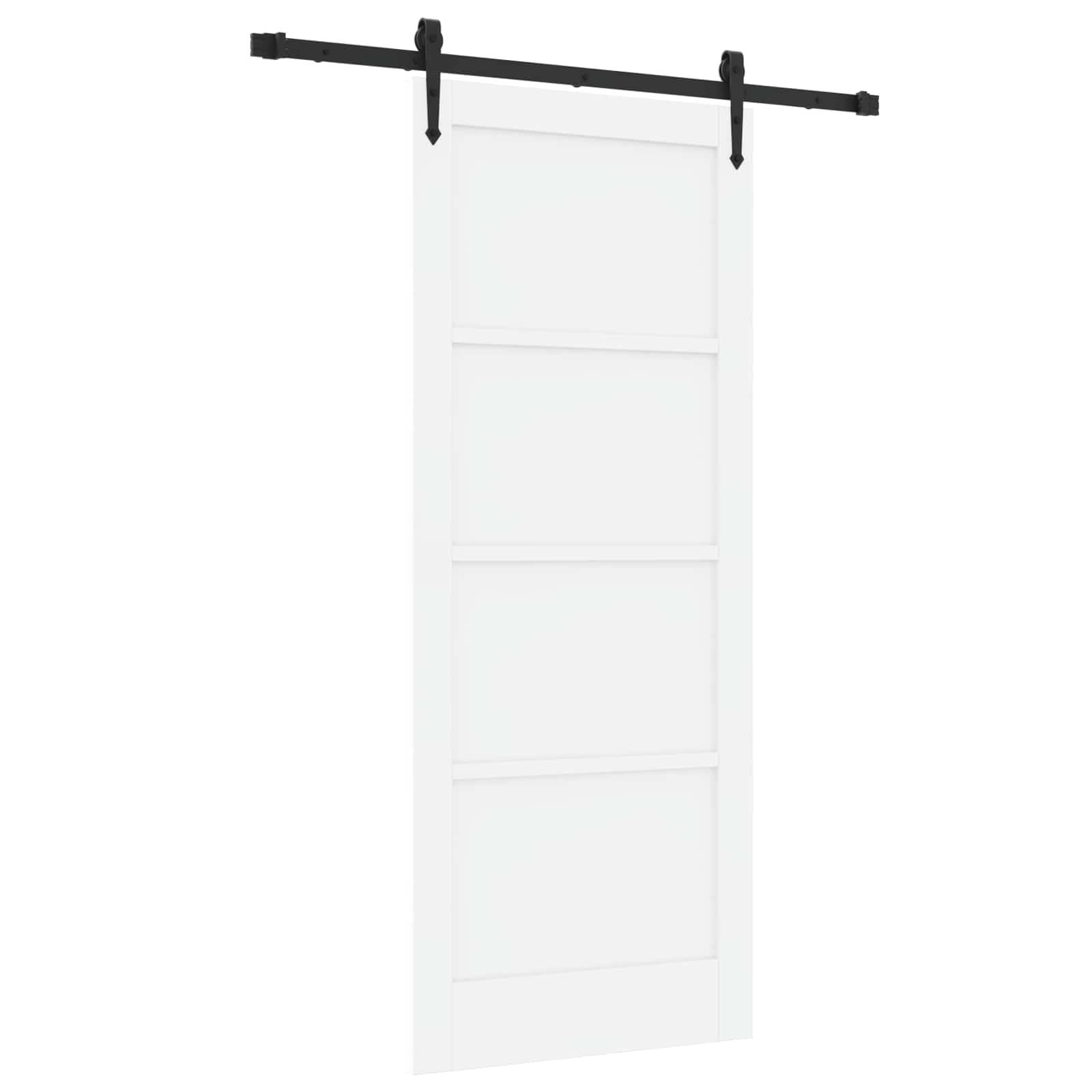 vidaXL Schiebetür ORKDAL Weiß 83 x 202 cm Massives Kiefernholz