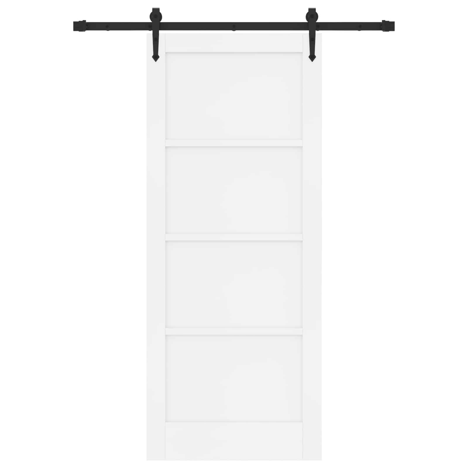 vidaXL Schiebetür ORKDAL Weiß 83 x 202 cm Massives Kiefernholz