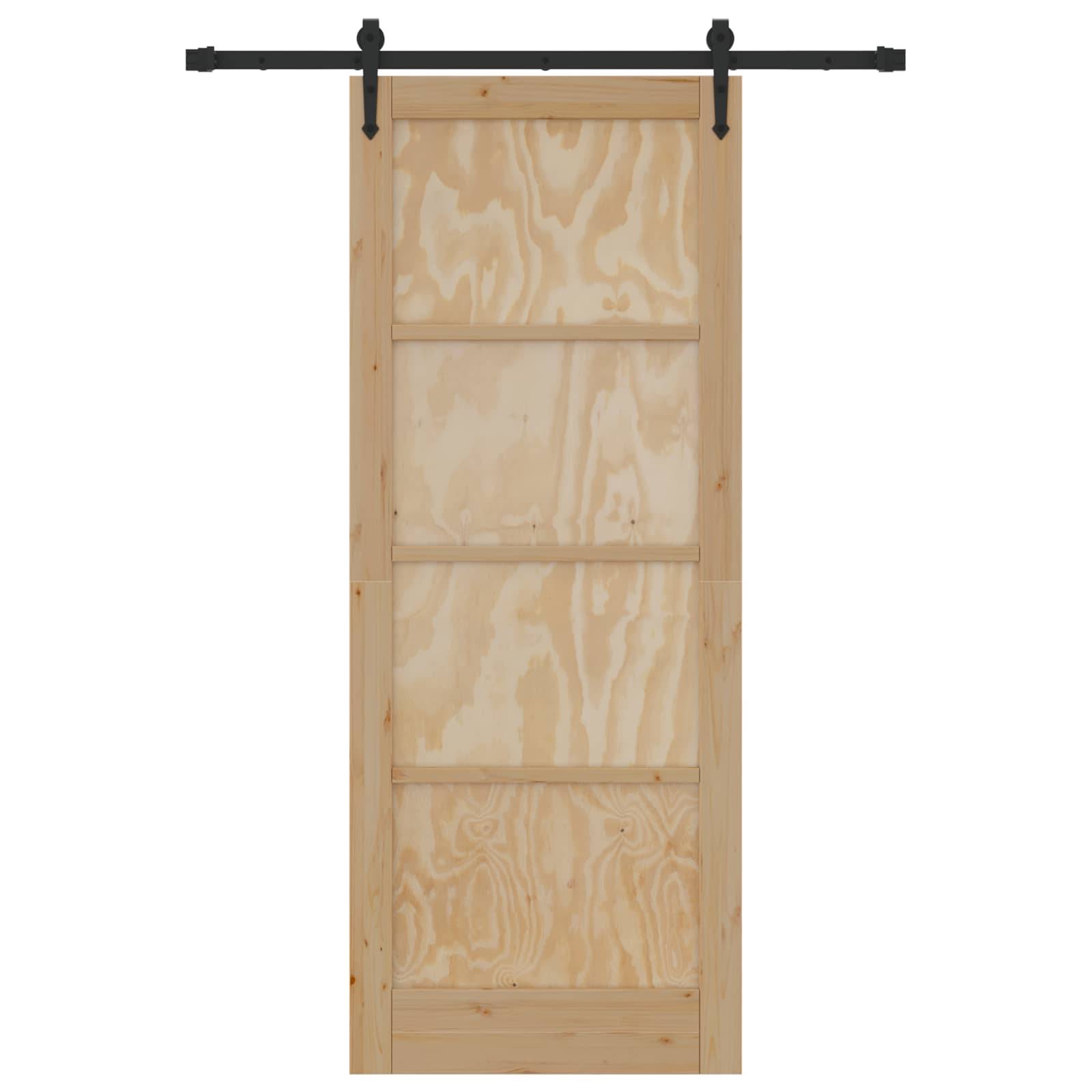 vidaXL Schiebetür ORKDAL Natur 83 x 211 cm Massives Kiefernholz