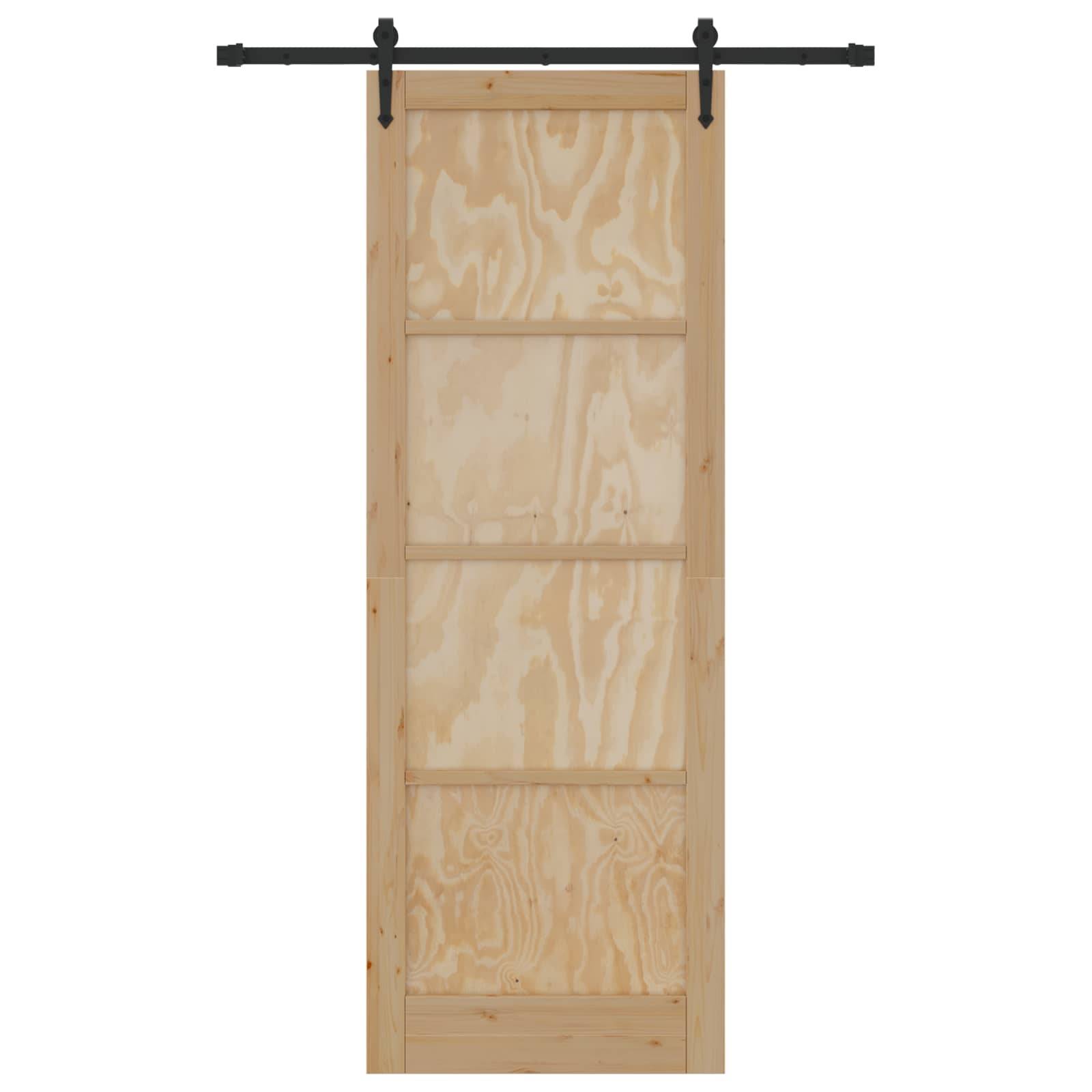 vidaXL Schiebetür ORKDAL Natur 83 x 232 cm Massives Kiefernholz