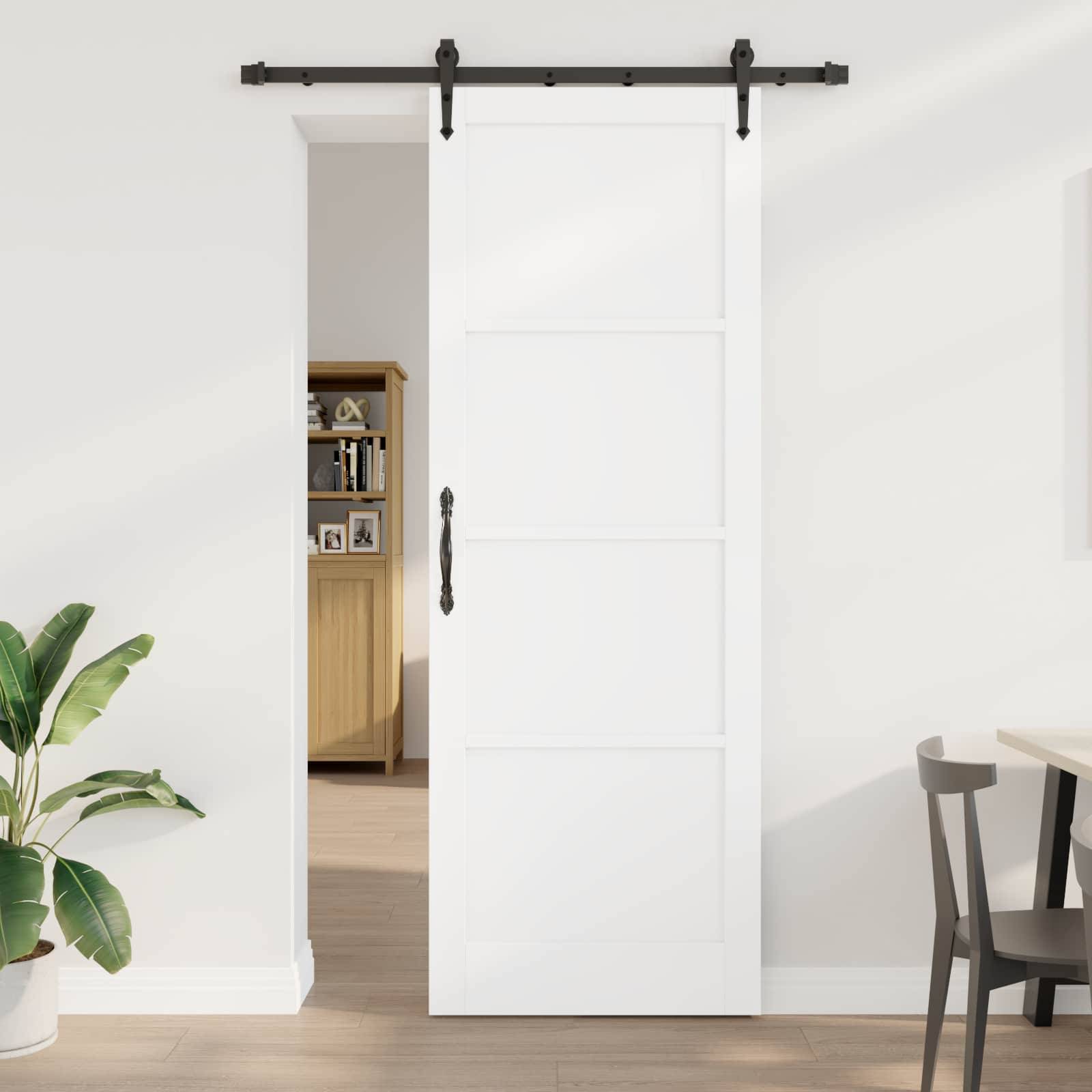 vidaXL Schiebetür ORKDAL Weiß 83 x 232 cm Massives Kiefernholz