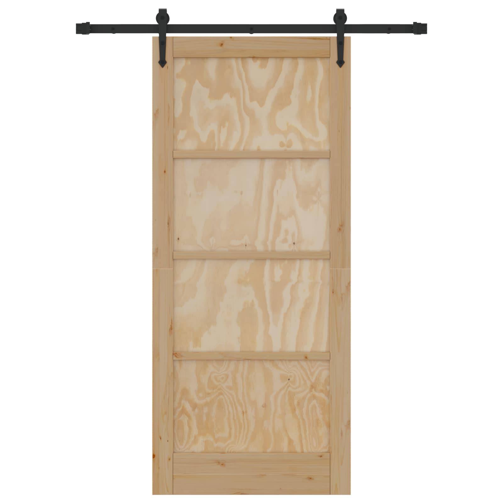vidaXL Schiebetür ORKDAL Natur 86 x 198,5 cm Massives Kiefernholz