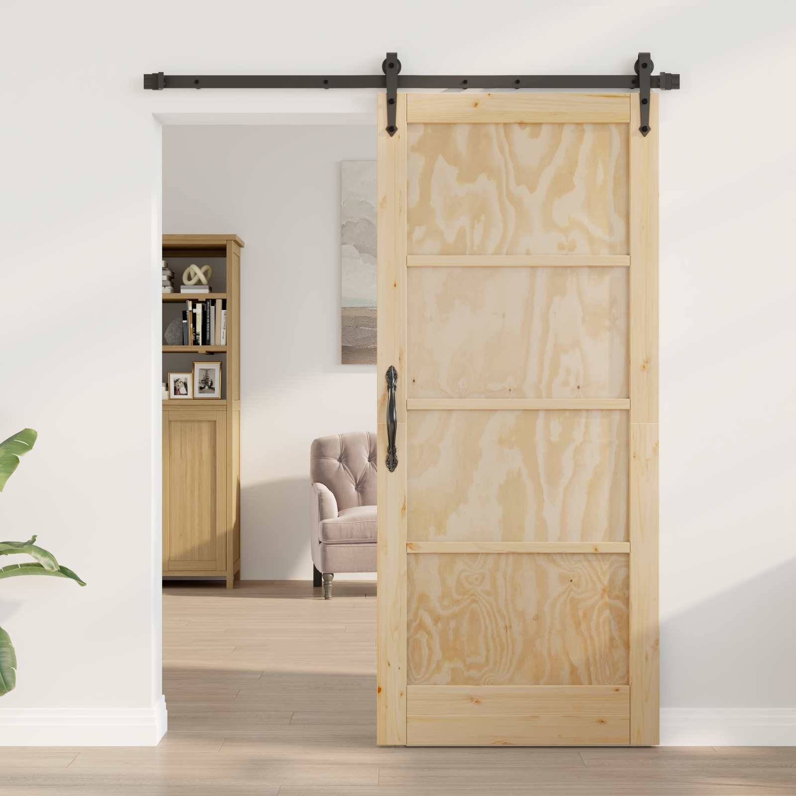 vidaXL Schiebetür ORKDAL Natur 86 x 198,5 cm Massives Kiefernholz