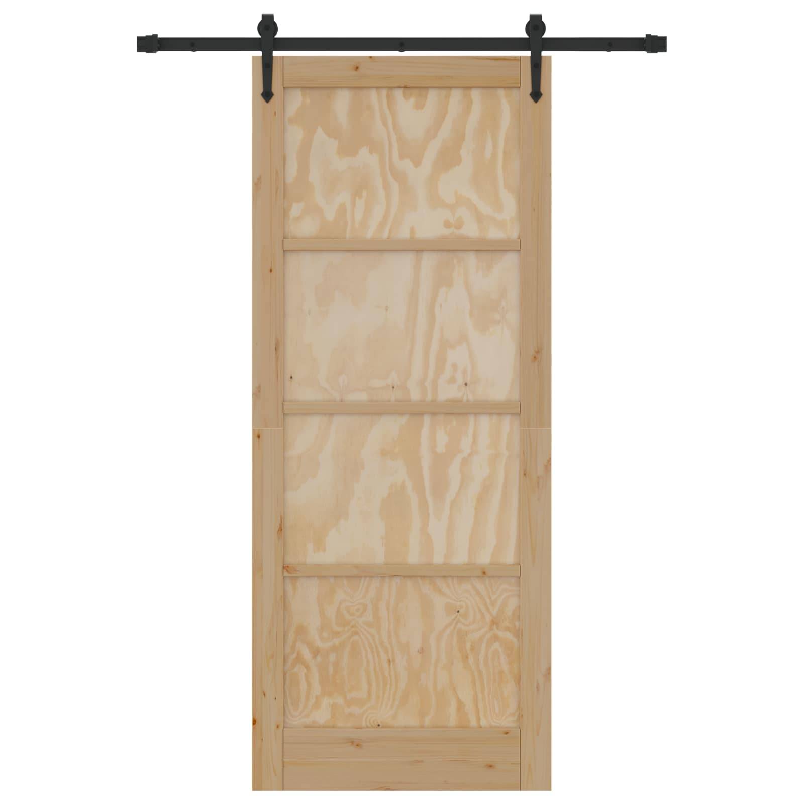 vidaXL Schiebetür ORKDAL Natur 86 x 211 cm Massives Kiefernholz
