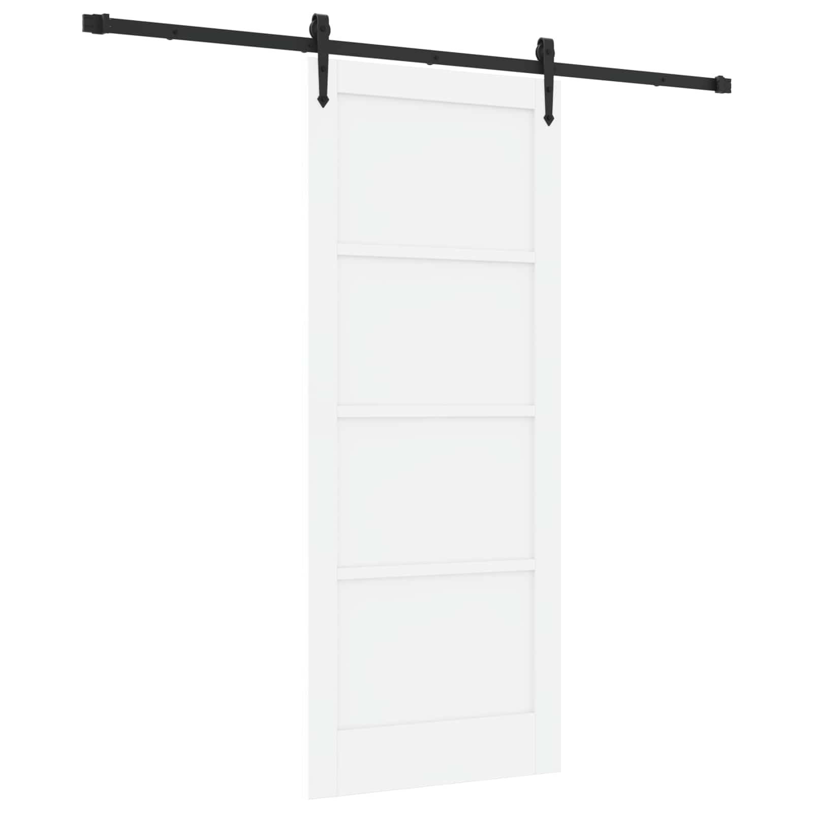 vidaXL Schiebetür ORKDAL Weiß 83 x 202 cm Massives Kiefernholz