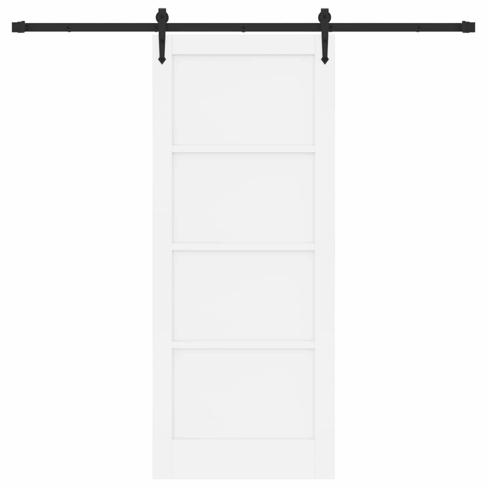 vidaXL Schiebetür ORKDAL Weiß 83 x 202 cm Massives Kiefernholz