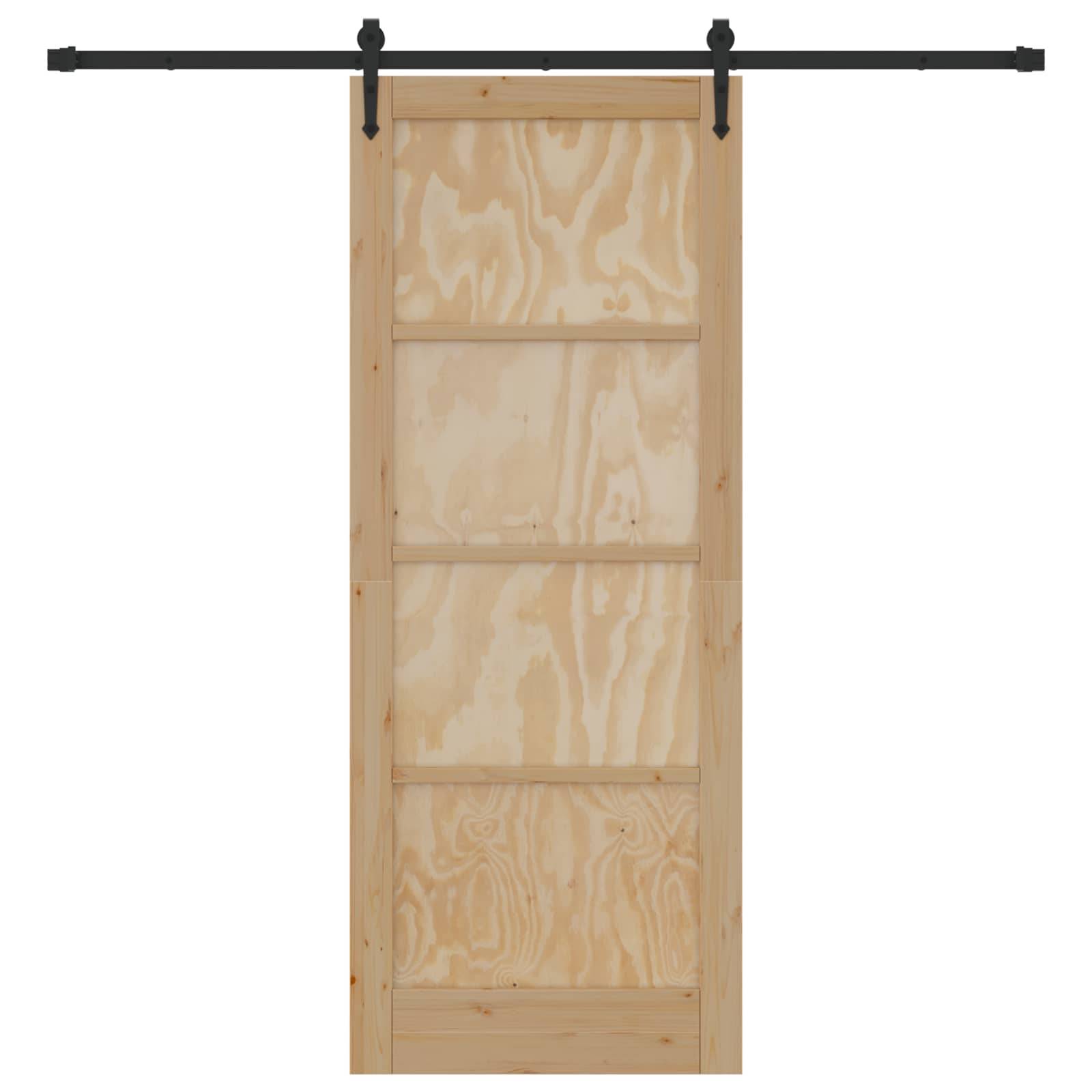 vidaXL Schiebetür ORKDAL Natur 83 x 211 cm Massives Kiefernholz