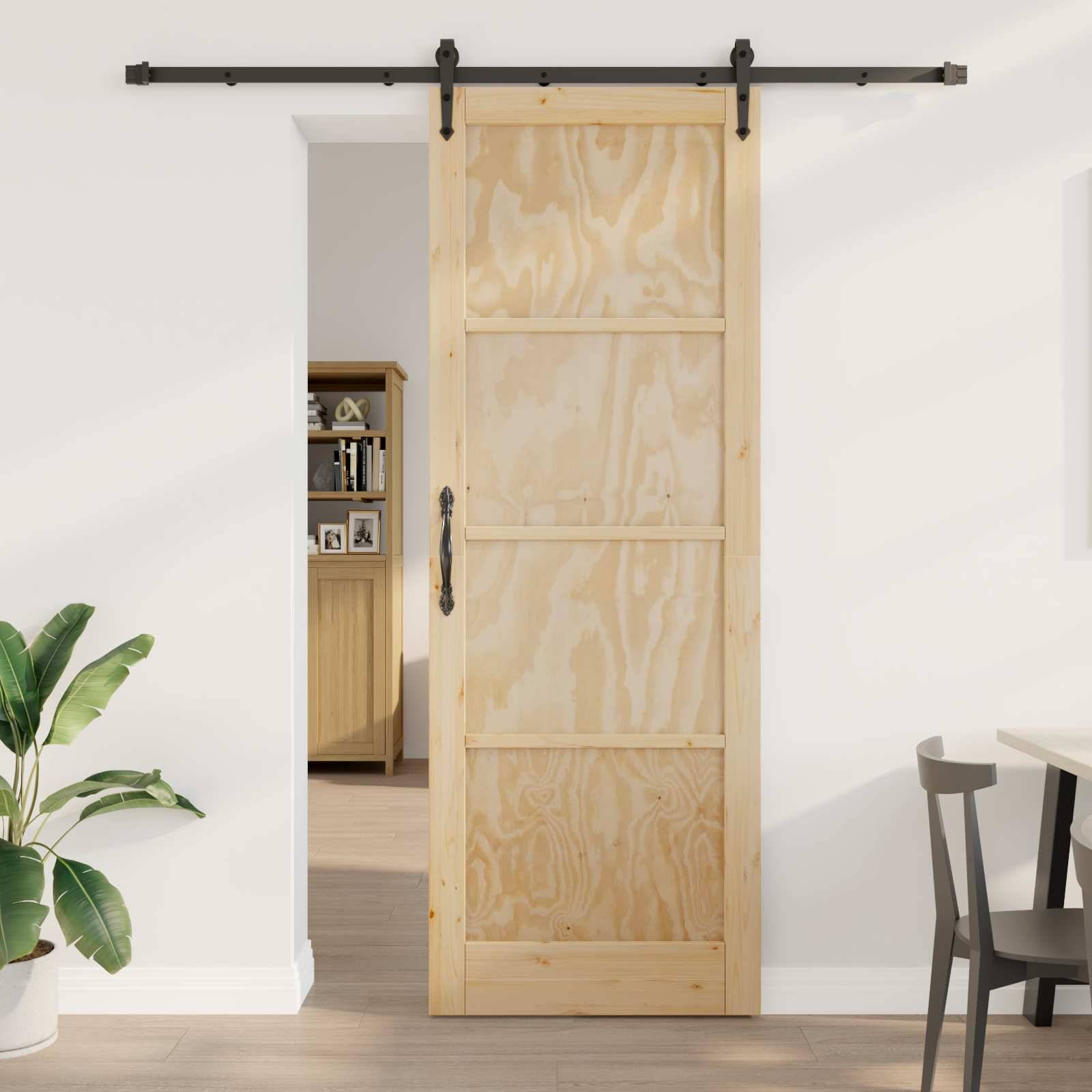 vidaXL Schiebetür ORKDAL Natur 83 x 232 cm Massives Kiefernholz